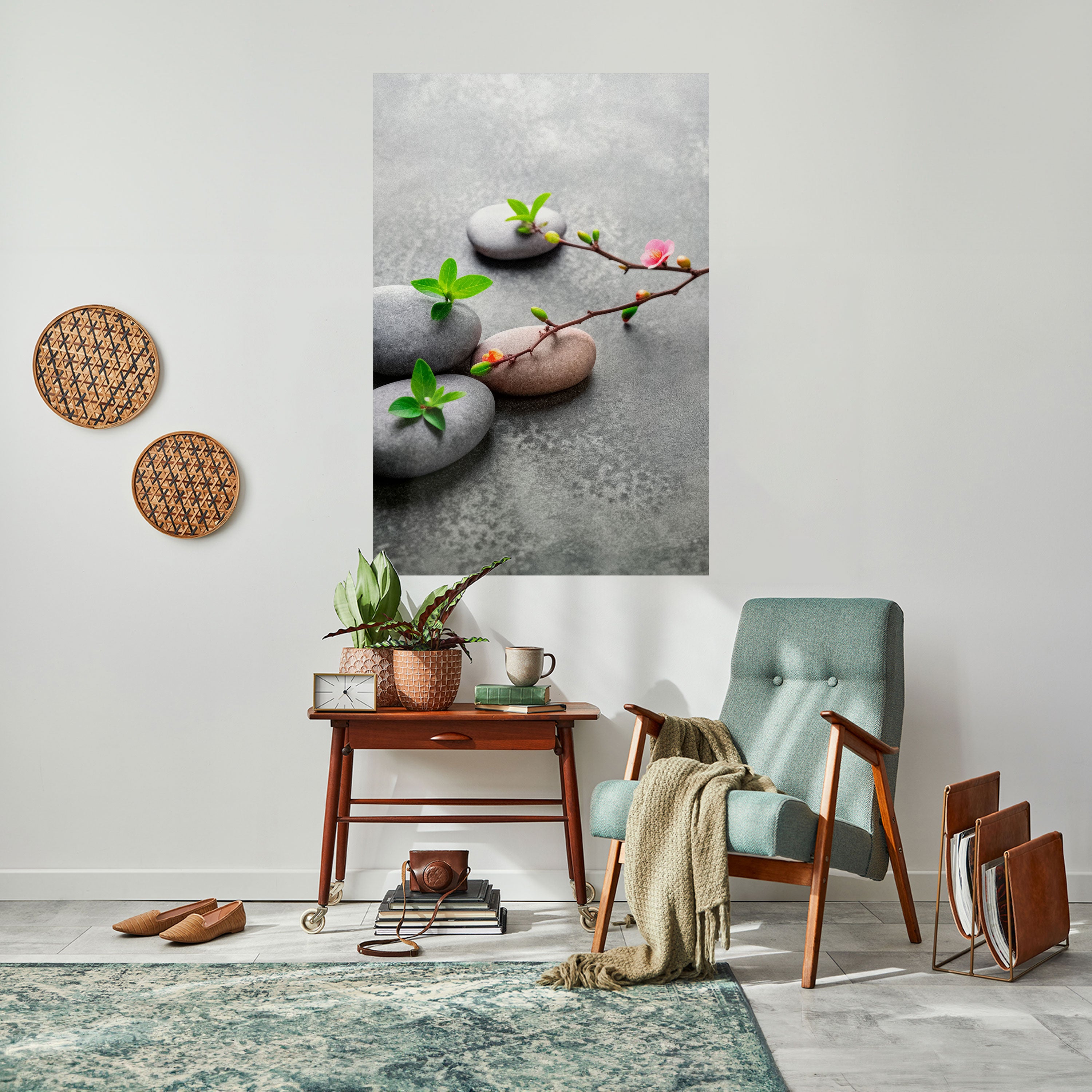 STONES AND BLOSSOMS Naklejka/Plakat pionowy