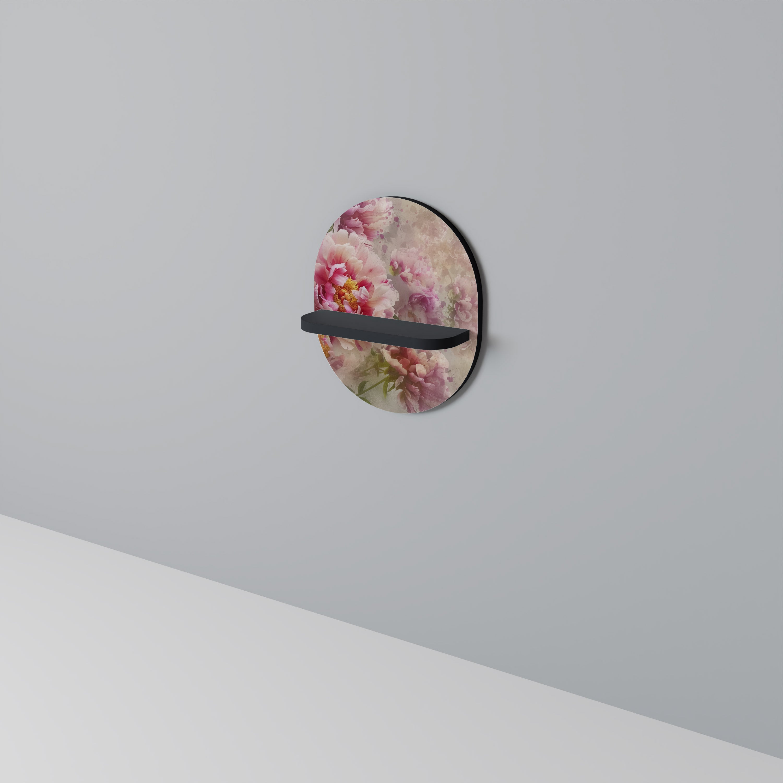 PEONY WHISPER Półka owalna Czarna