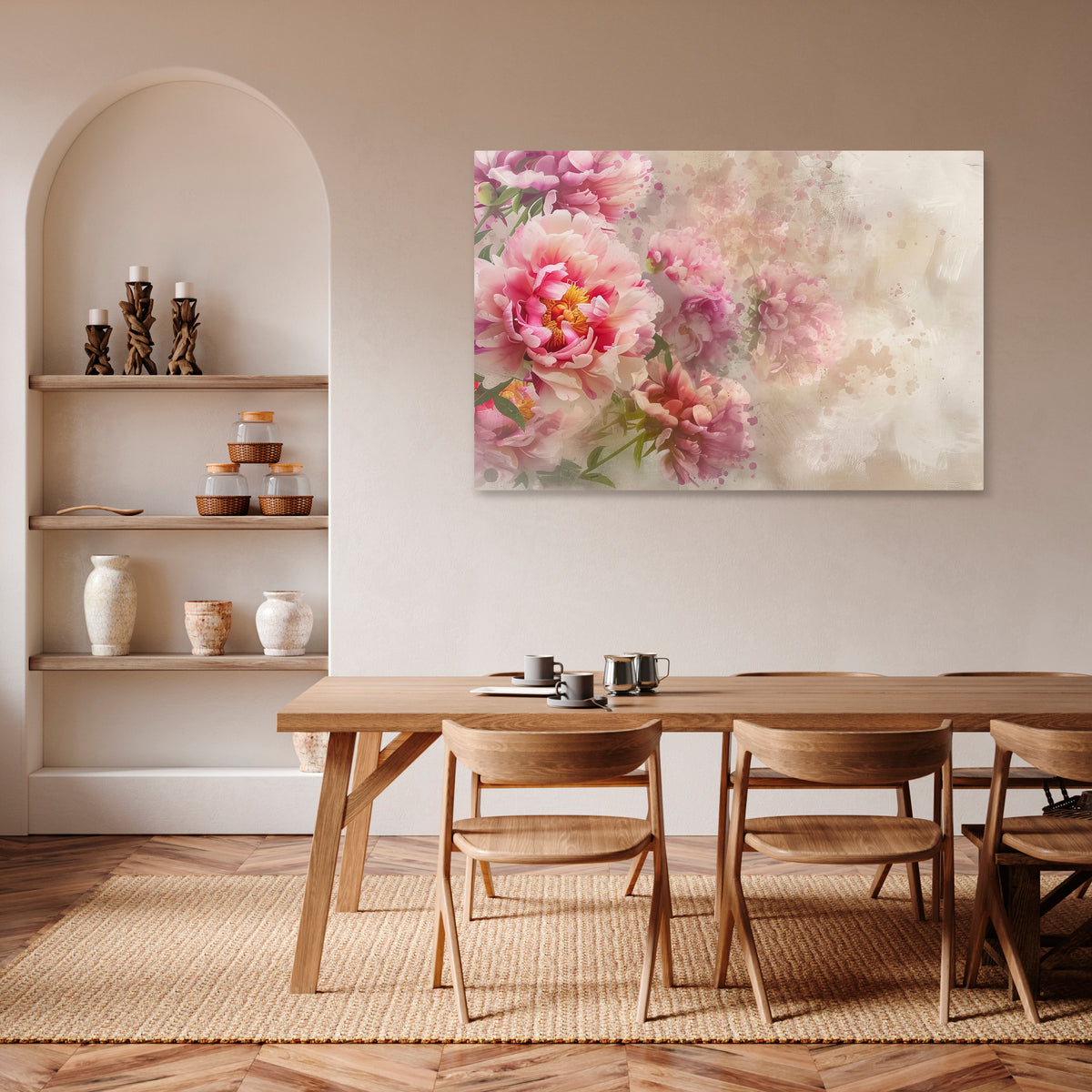 PEONY WHISPER Poziomy obraz na płótnie