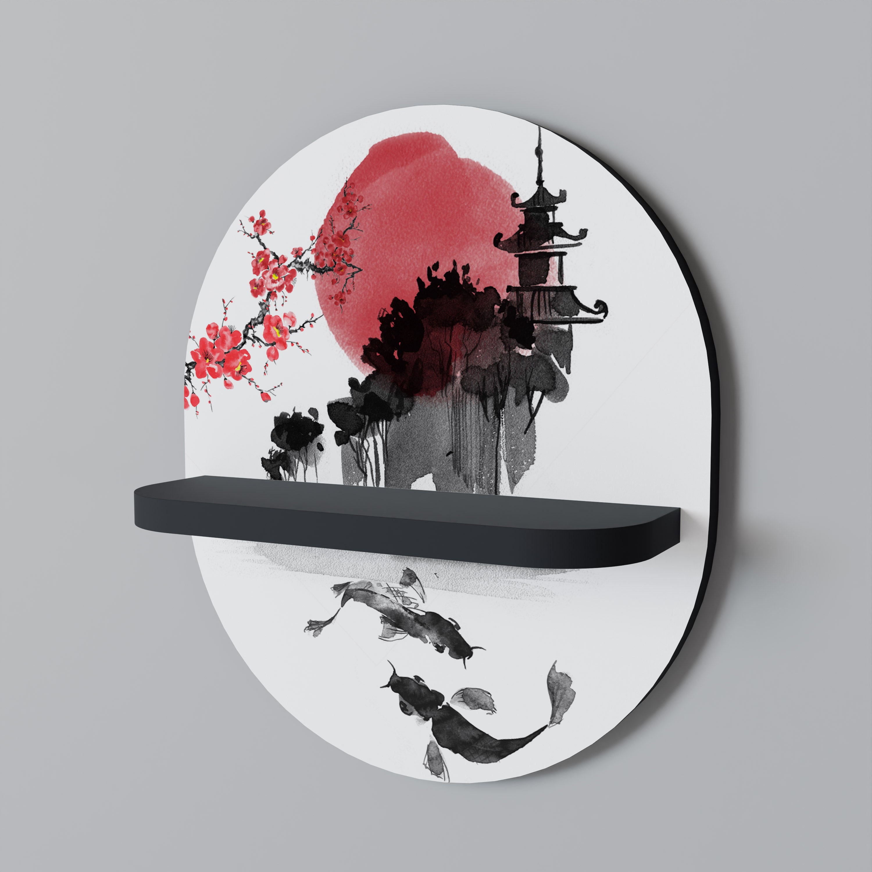 CHERRY SHADOWS Półka owalna Czarna