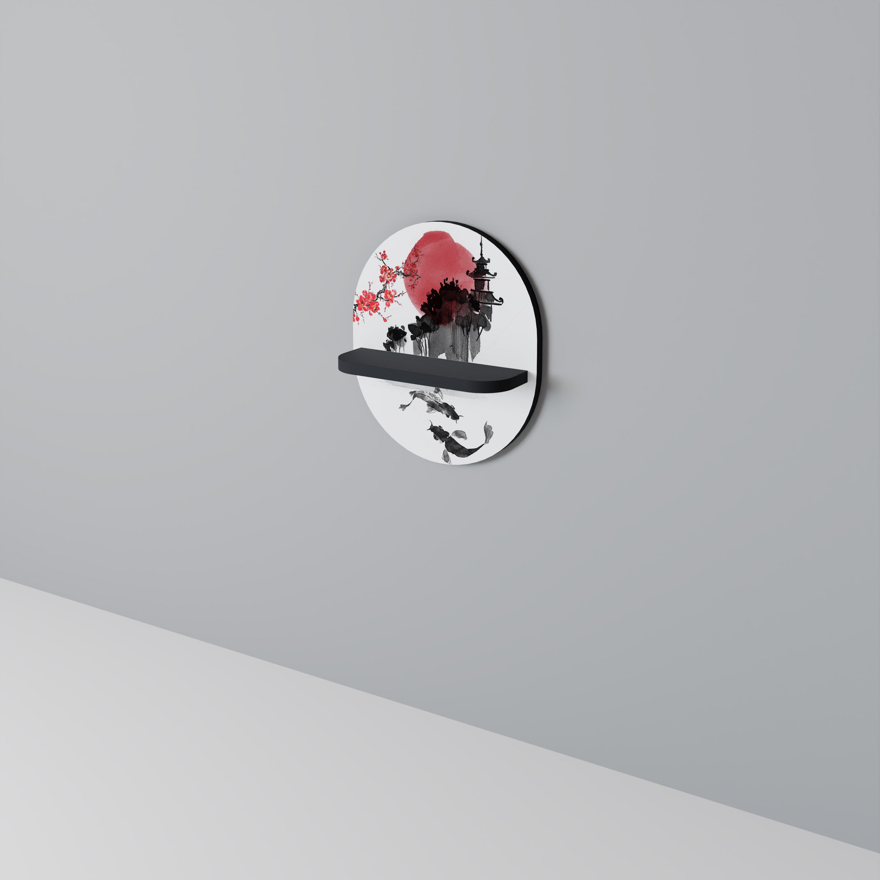 CHERRY SHADOWS Półka owalna Czarna