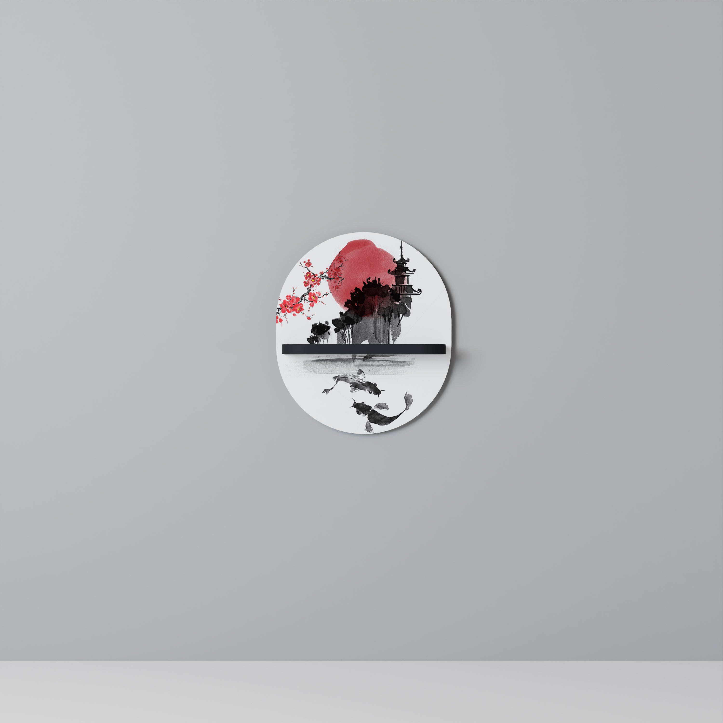 CHERRY SHADOWS Półka owalna Czarna