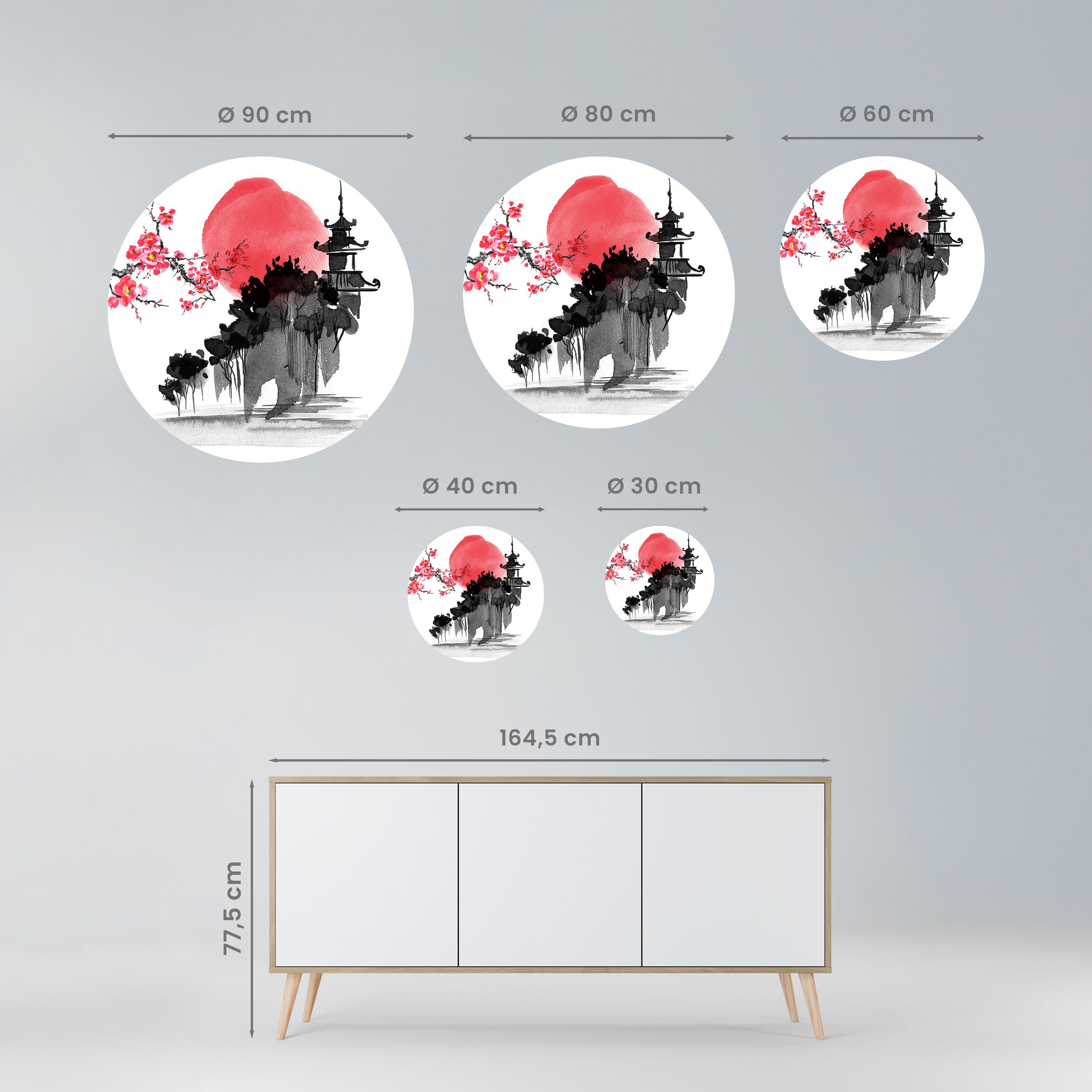 CHERRY SHADOWS Naklejka okrągła