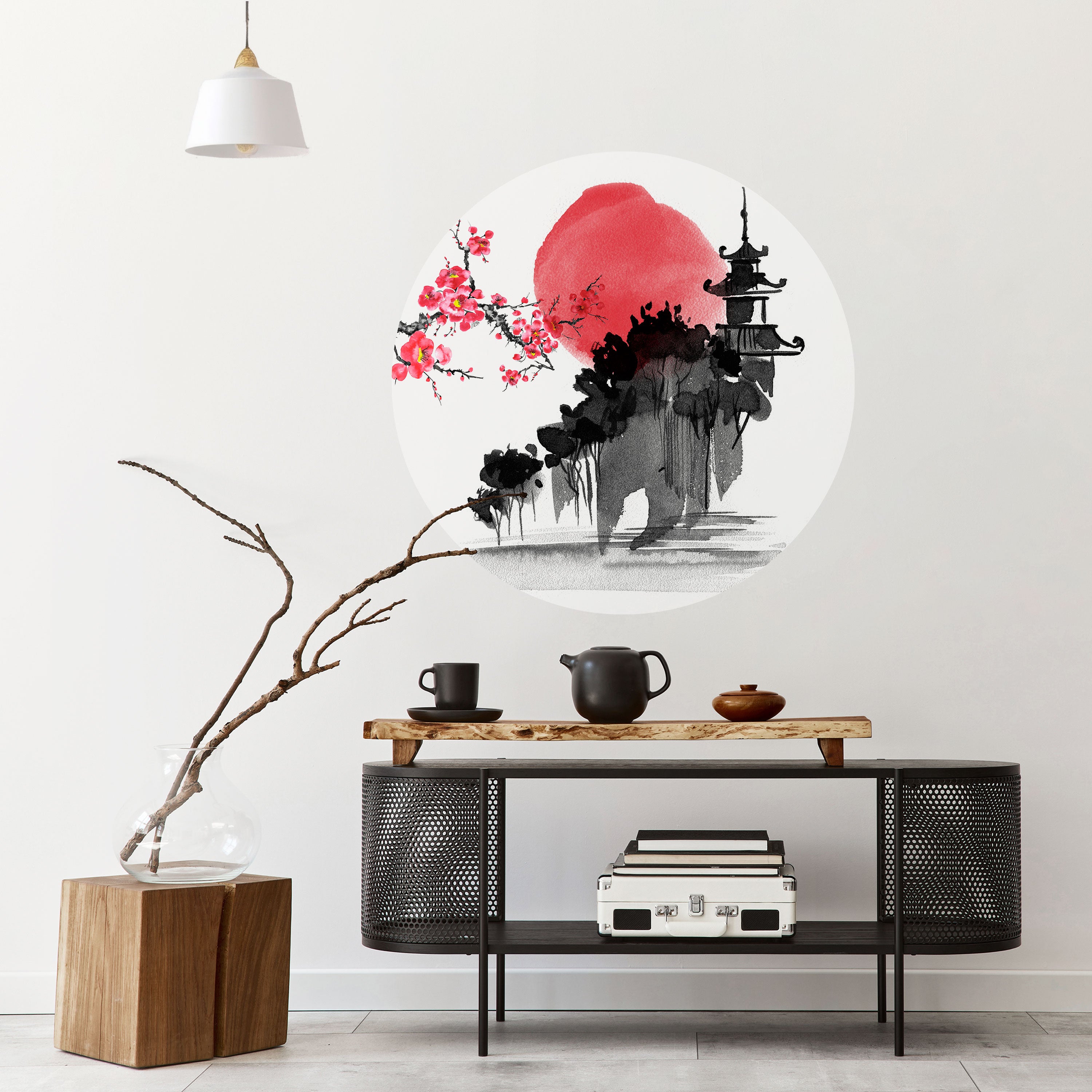 CHERRY SHADOWS Naklejka okrągła