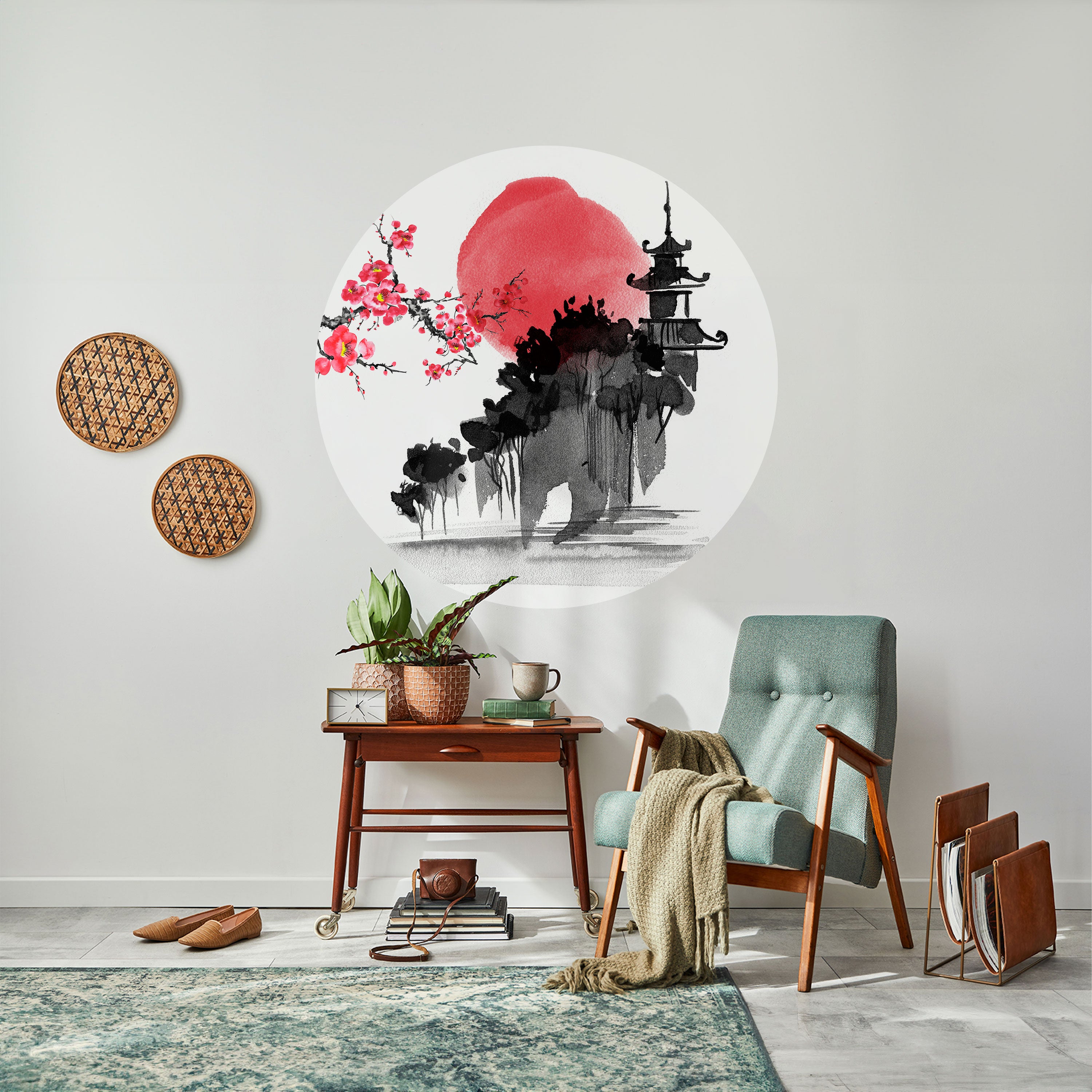 CHERRY SHADOWS Naklejka okrągła