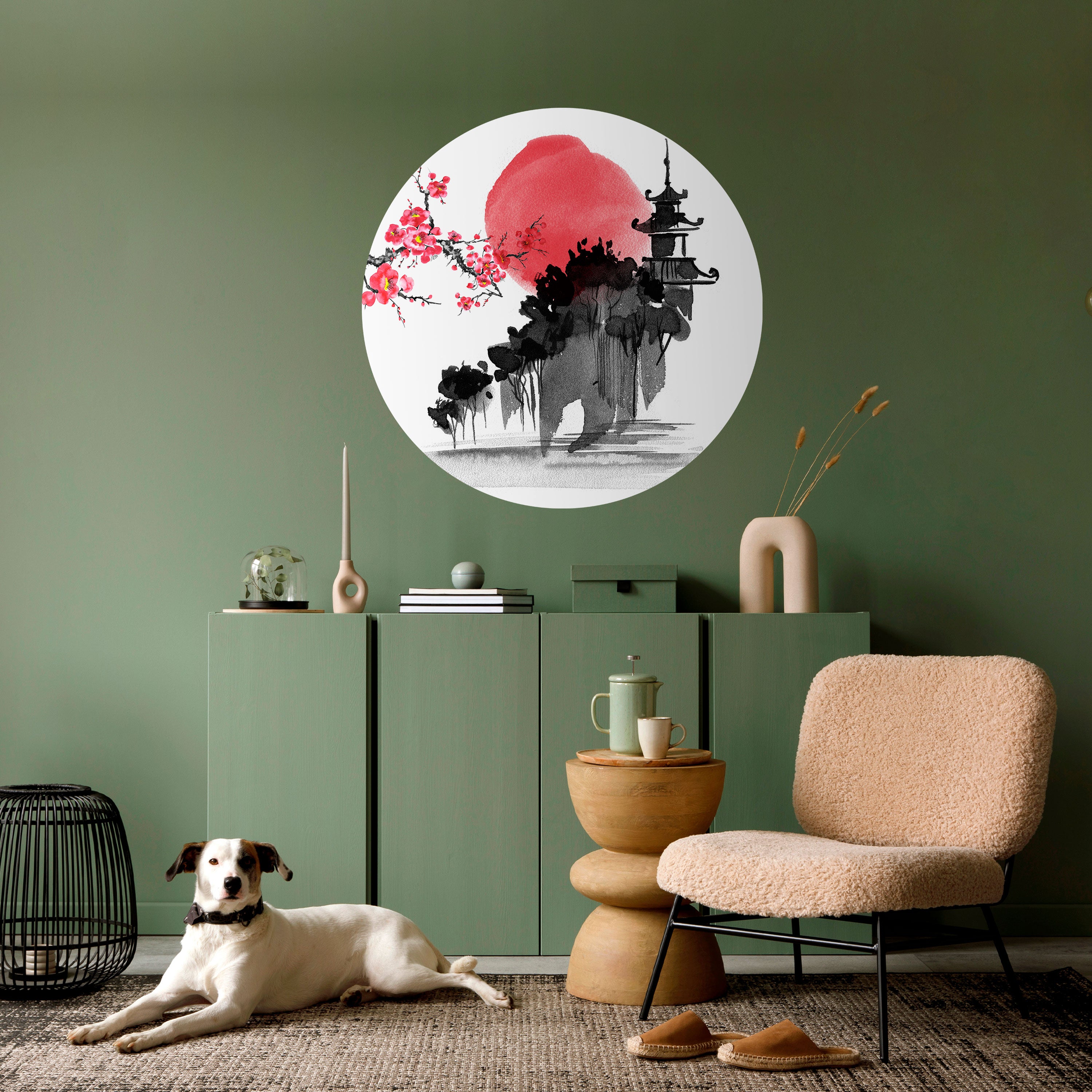 CHERRY SHADOWS Naklejka okrągła