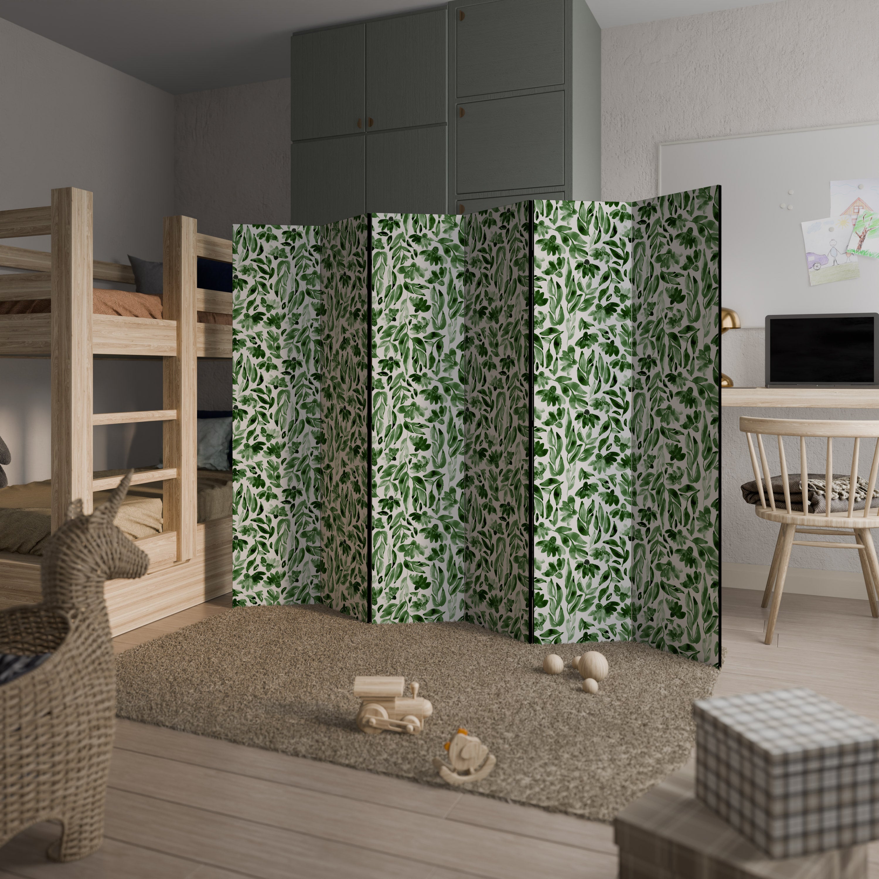 LEAFY LAYERS Dekoracyjny parawan 6-skrzydłowy