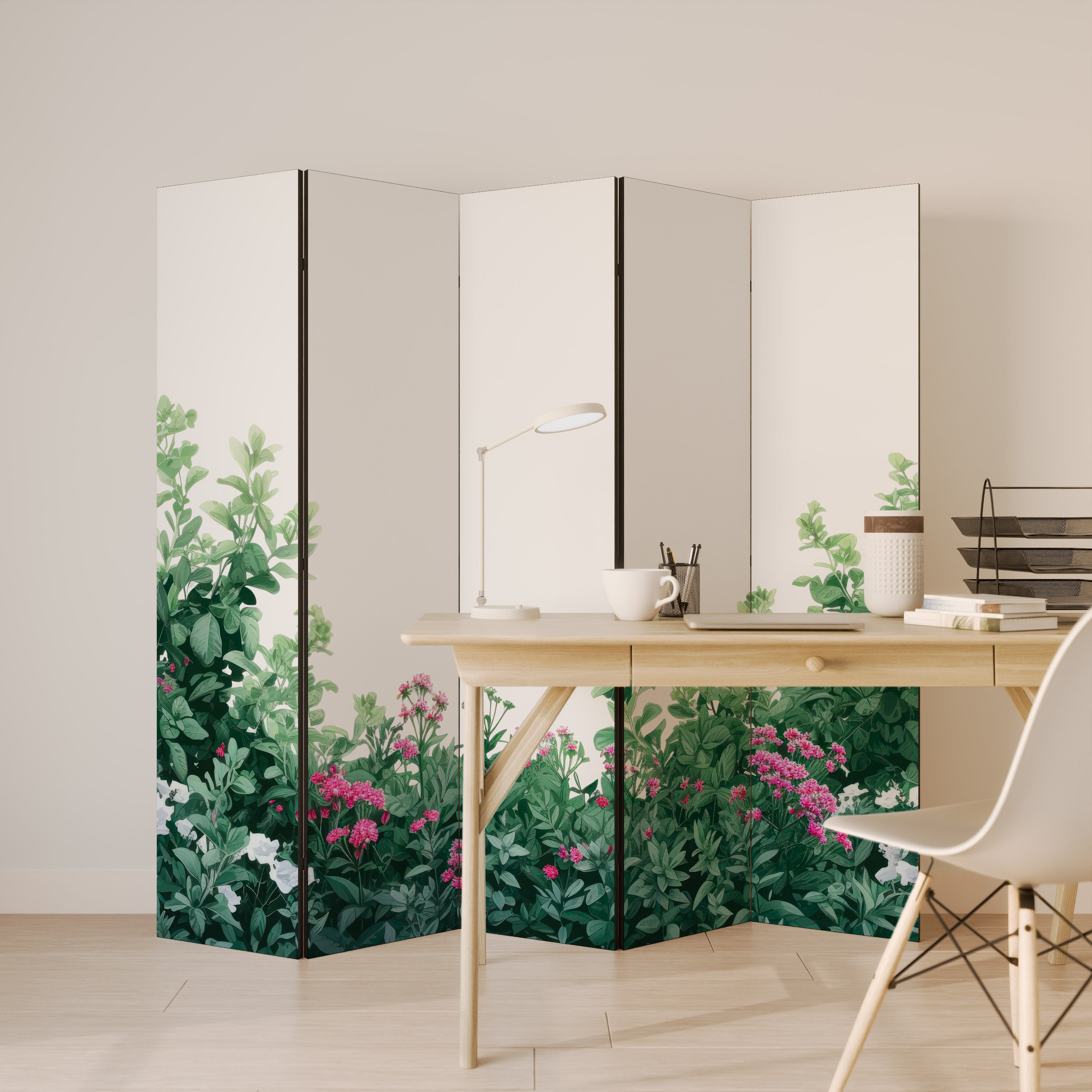 FLORAL SERENITY BARRIER Dekoracyjny parawan 5-skrzydłowy