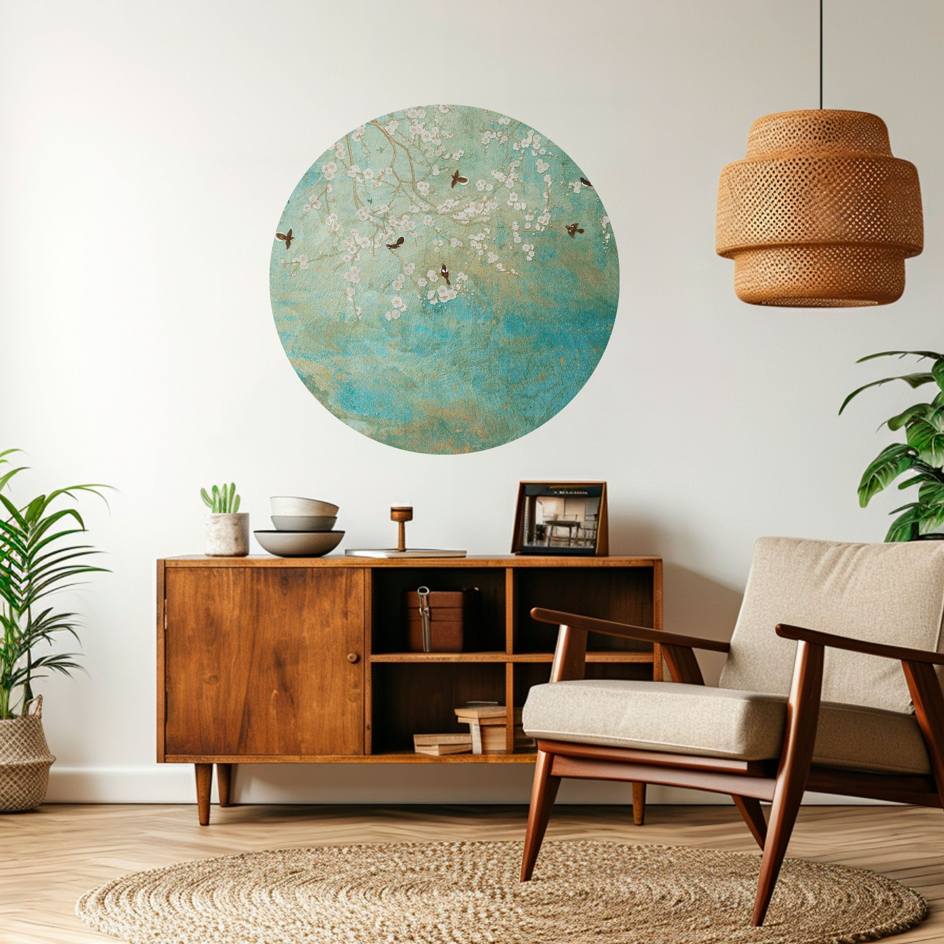 BLOOMING CHARM Naklejka okrągła