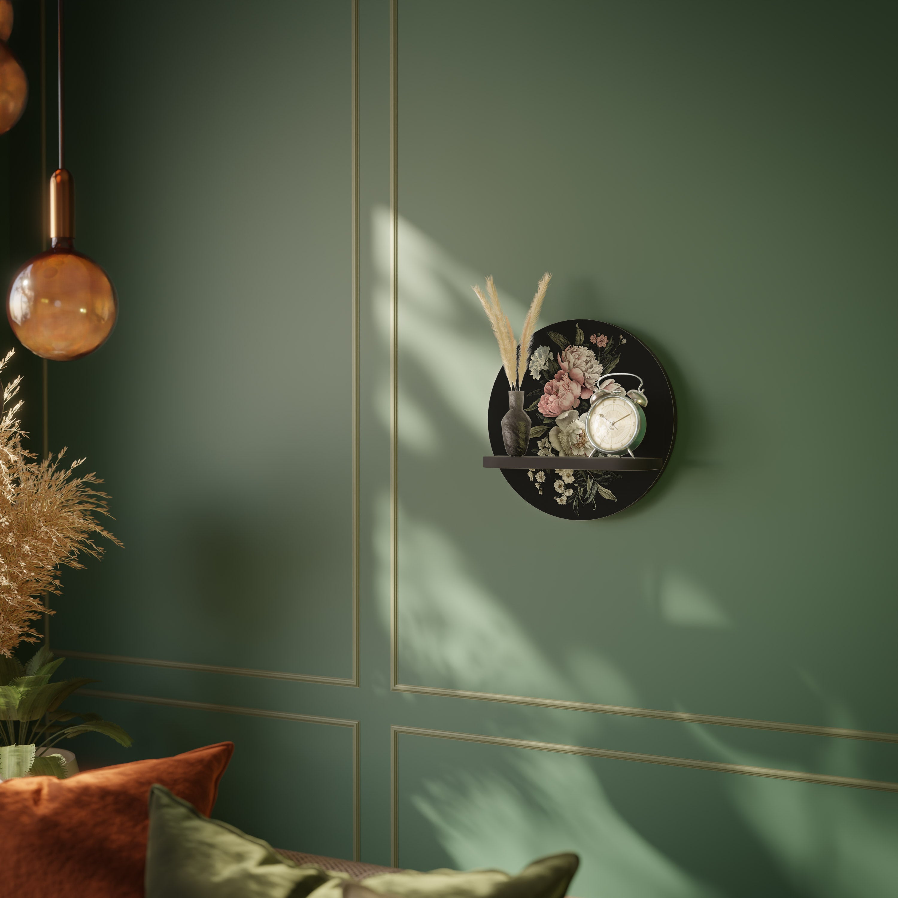 LUSH ELEGANCE Półka okrągła Czarna