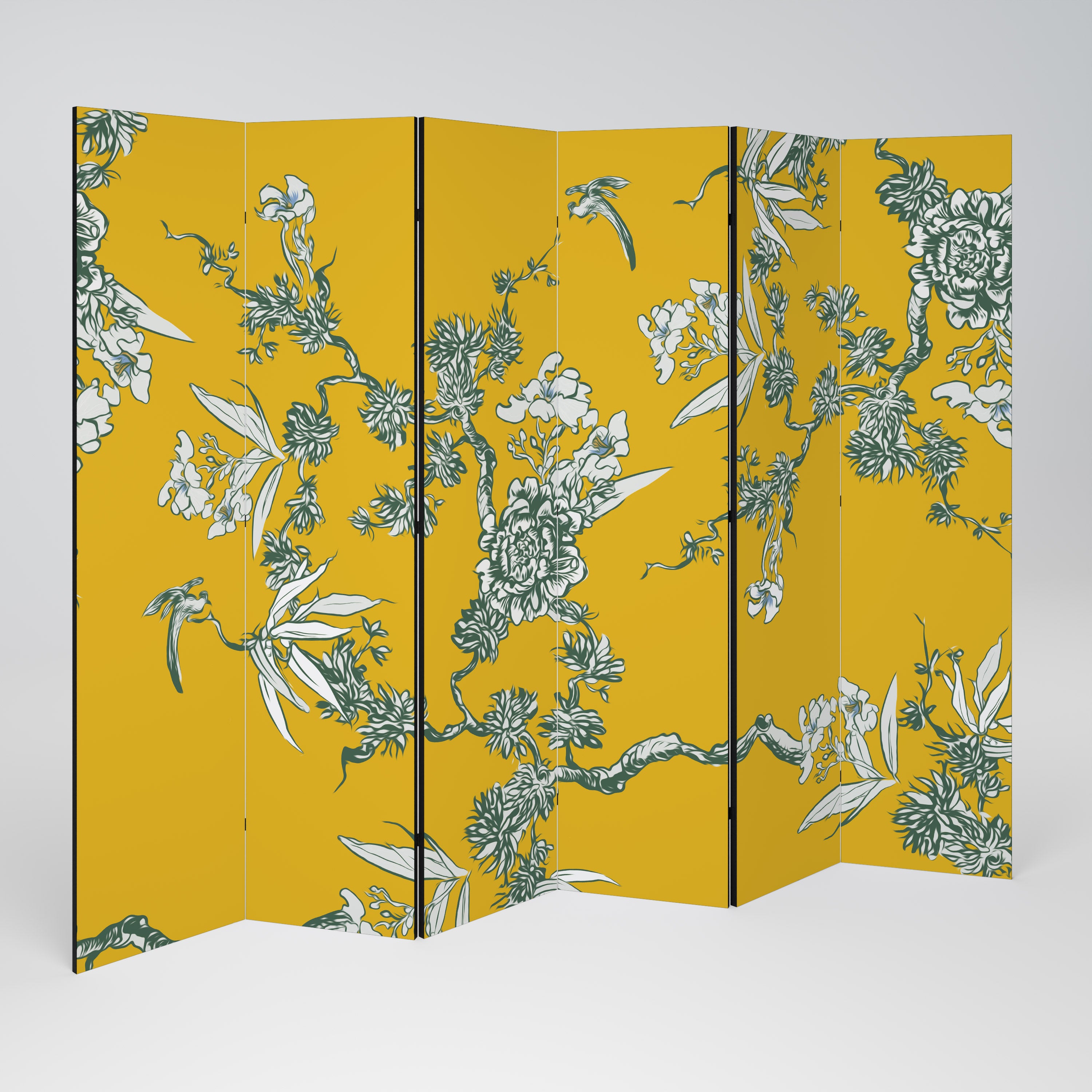 YELLOW CHINOISERIE Dekoracyjny parawan 6-skrzydłowy
