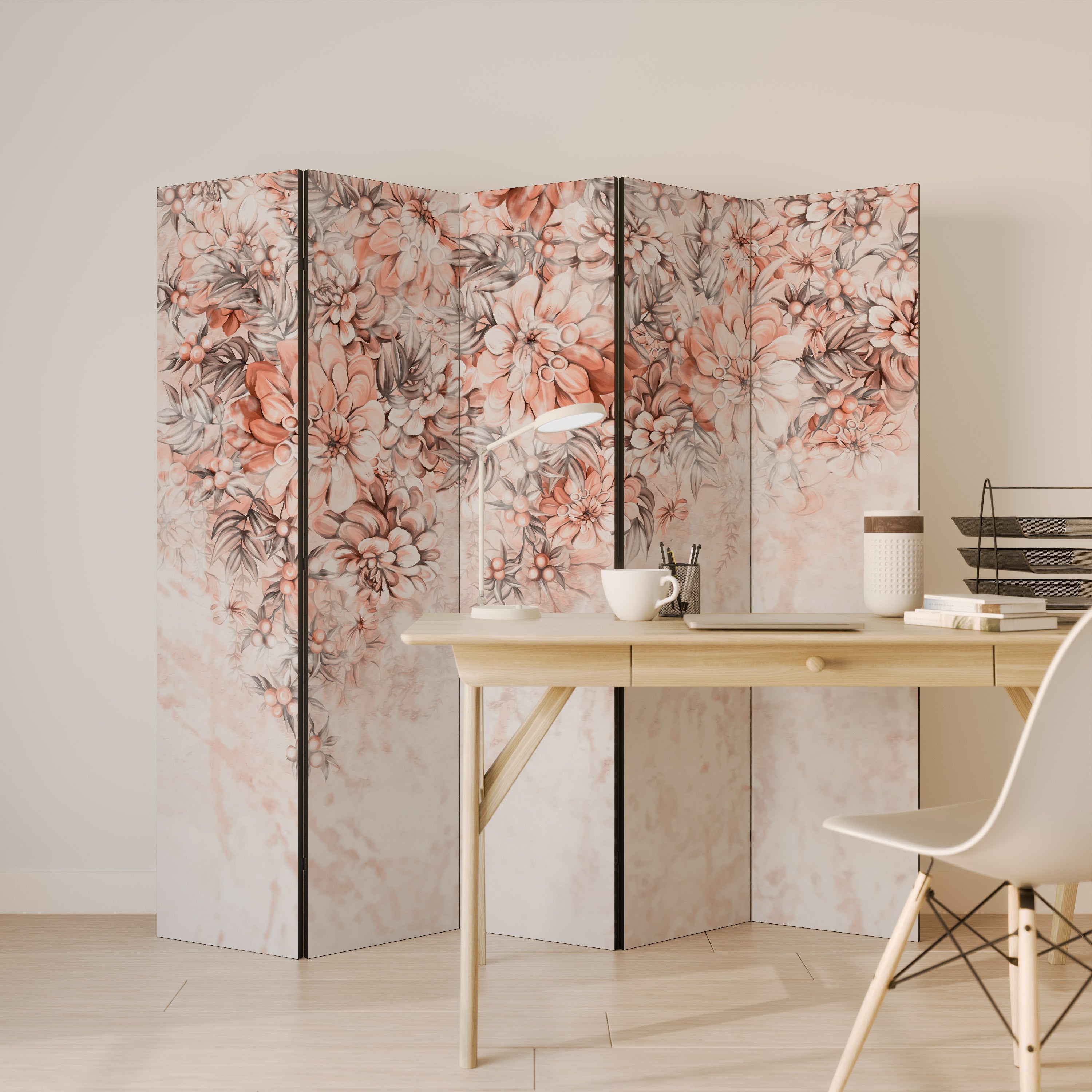 MARBLE GARDEN FANTASY Dekoracyjny parawan 5-skrzydłowy