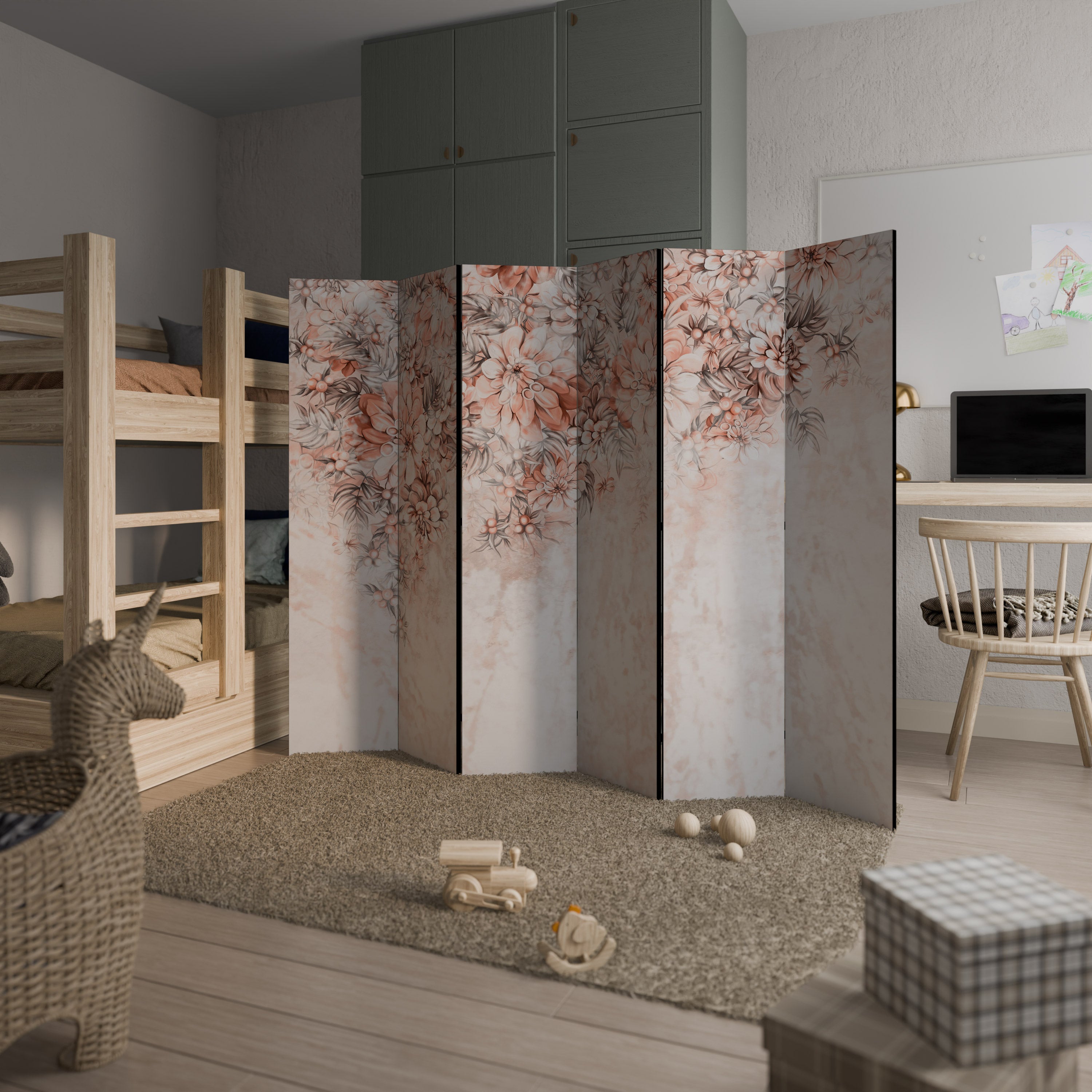 MARBLE GARDEN FANTASY Dekoracyjny parawan 6-skrzydłowy