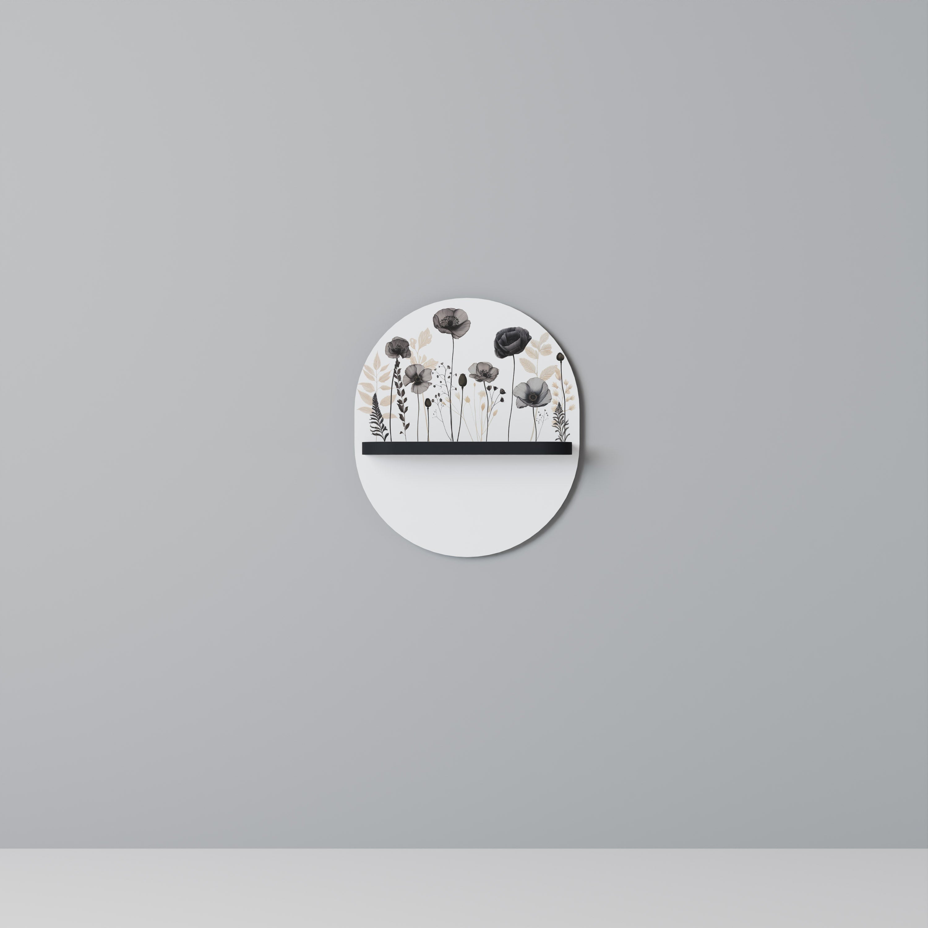 POPPY ALLURE Półka owalna Czarna