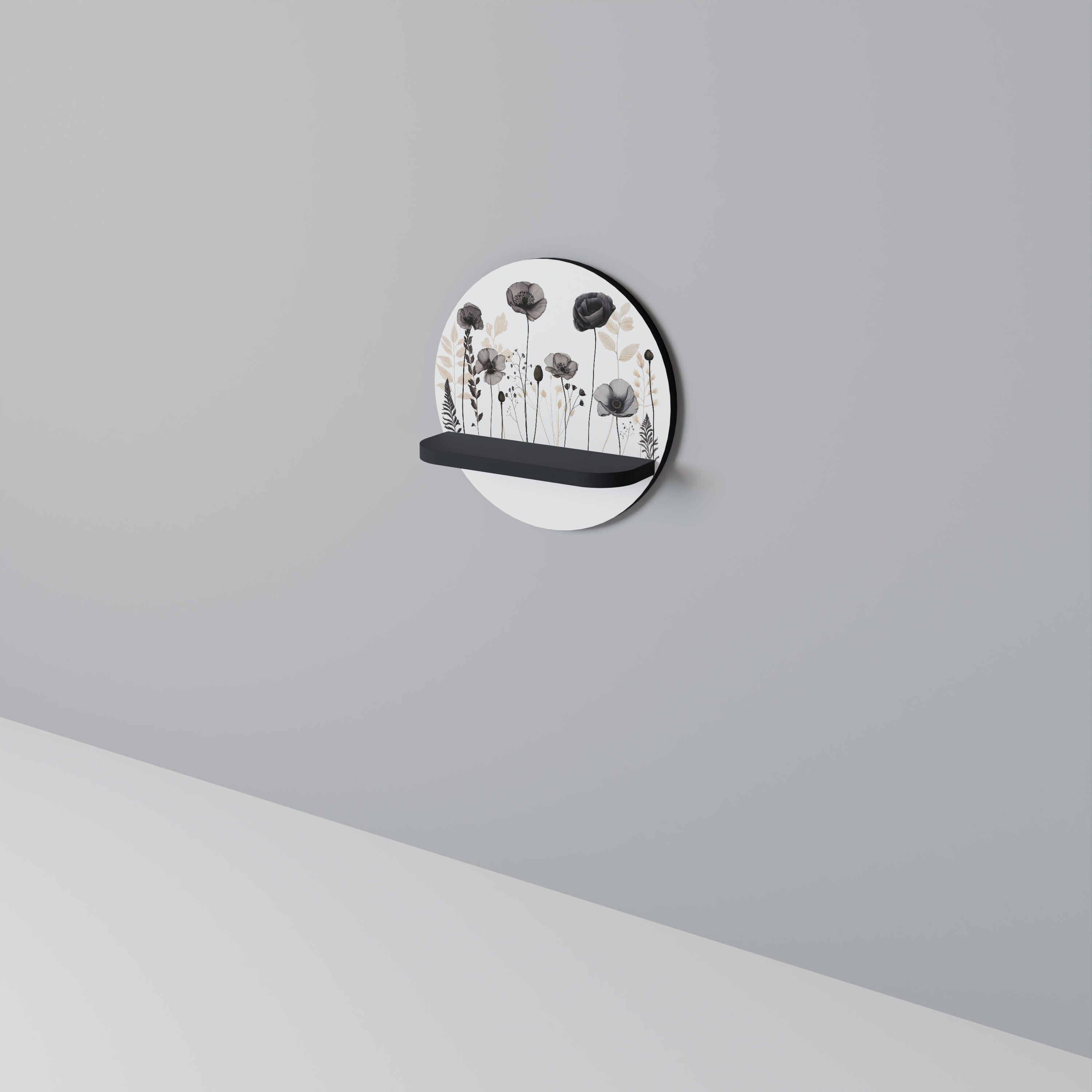 POPPY ALLURE Półka okrągła Czarna