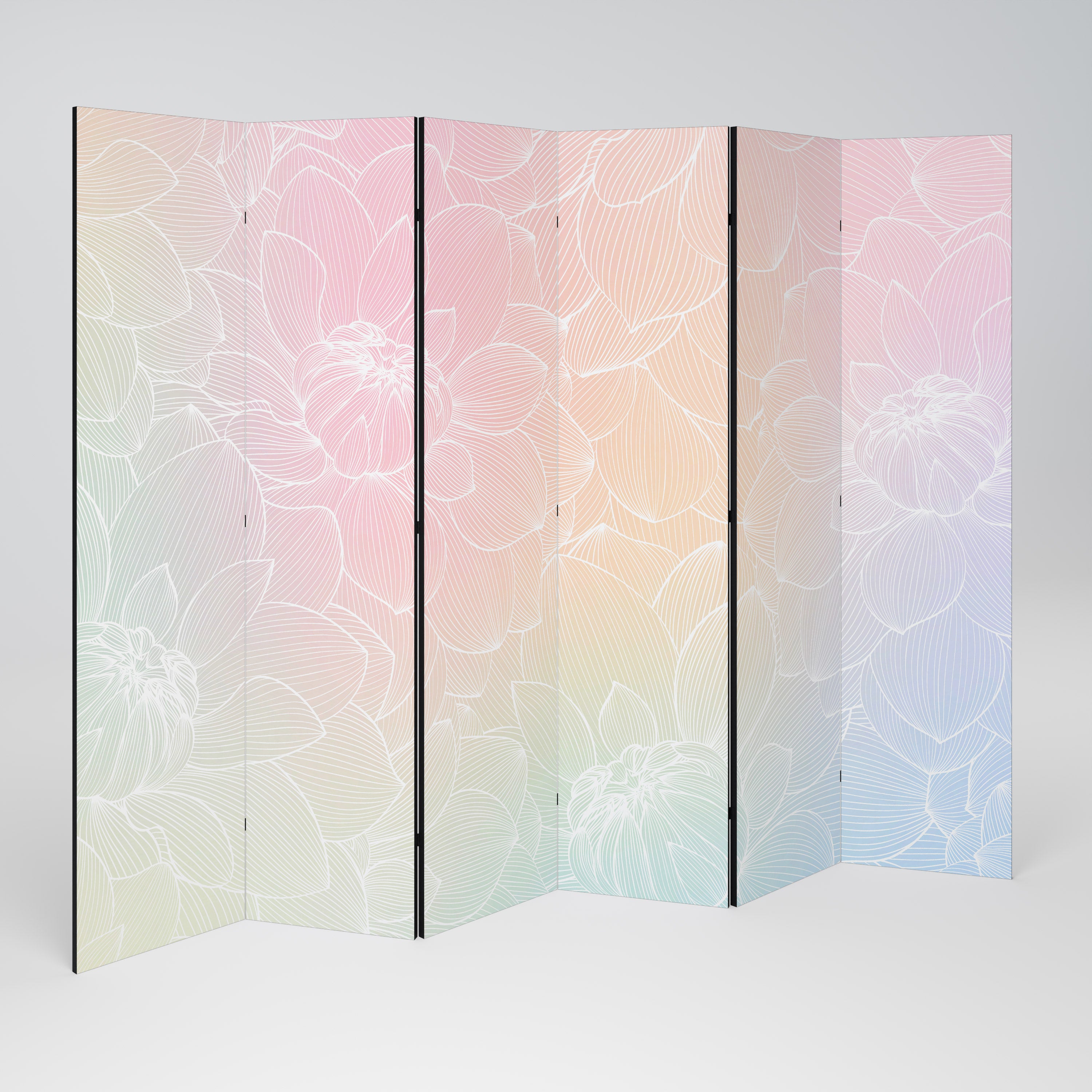 ELEGANT FLORAL FUSION Dekoracyjny parawan 6-skrzydłowy