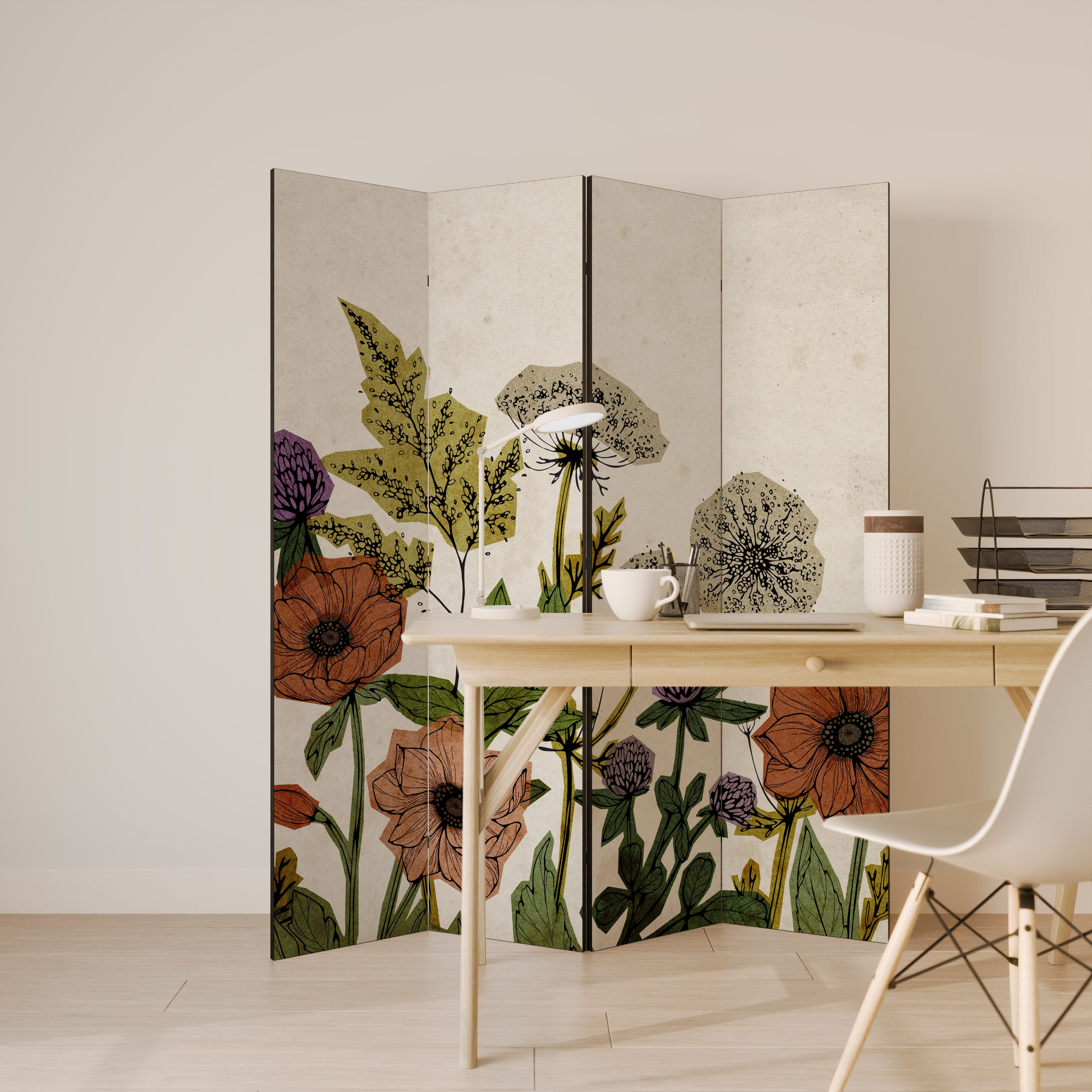 SPROUT ELEGANCE Dekoracyjny parawan 4-skrzydłowy
