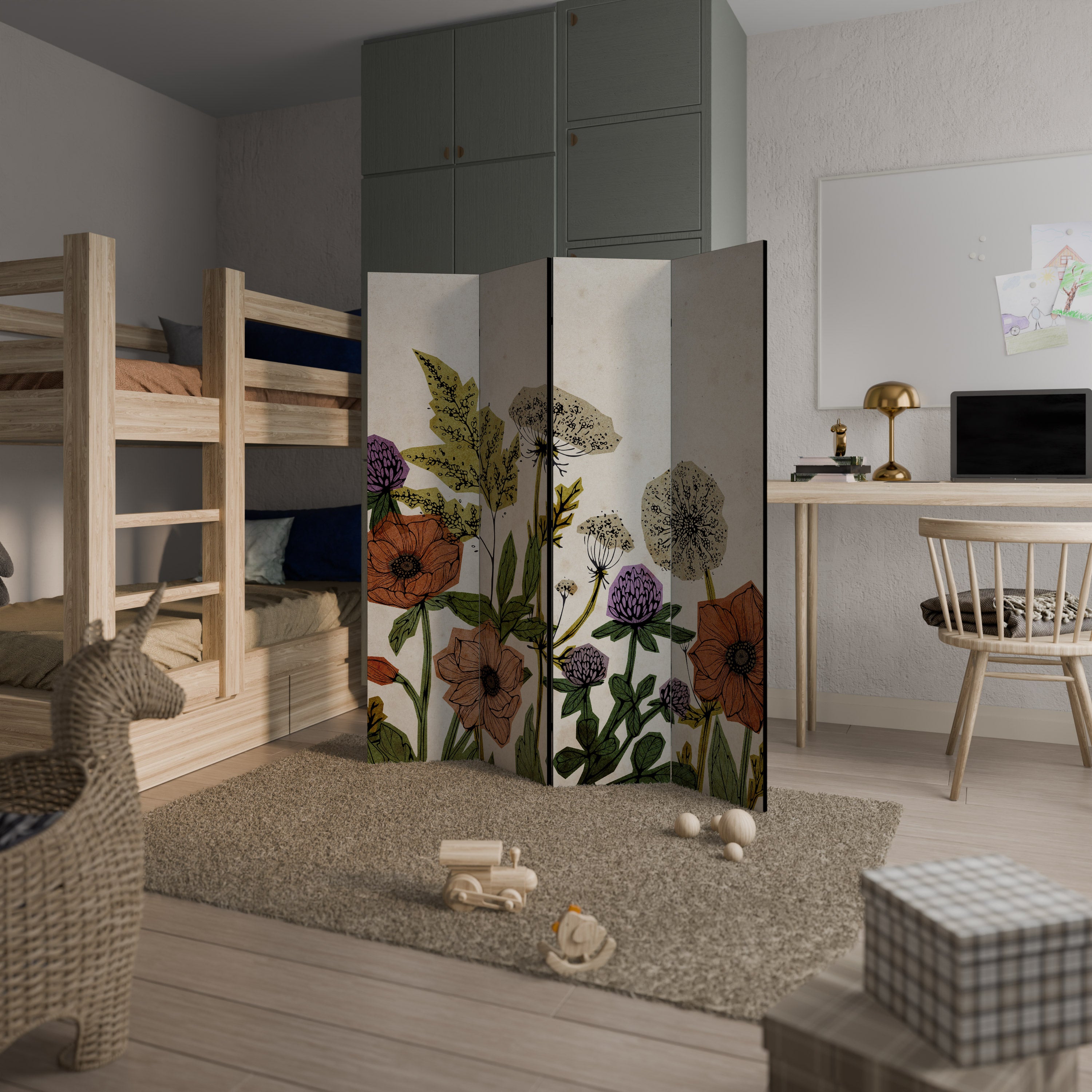 SPROUT ELEGANCE Dekoracyjny parawan 4-skrzydłowy