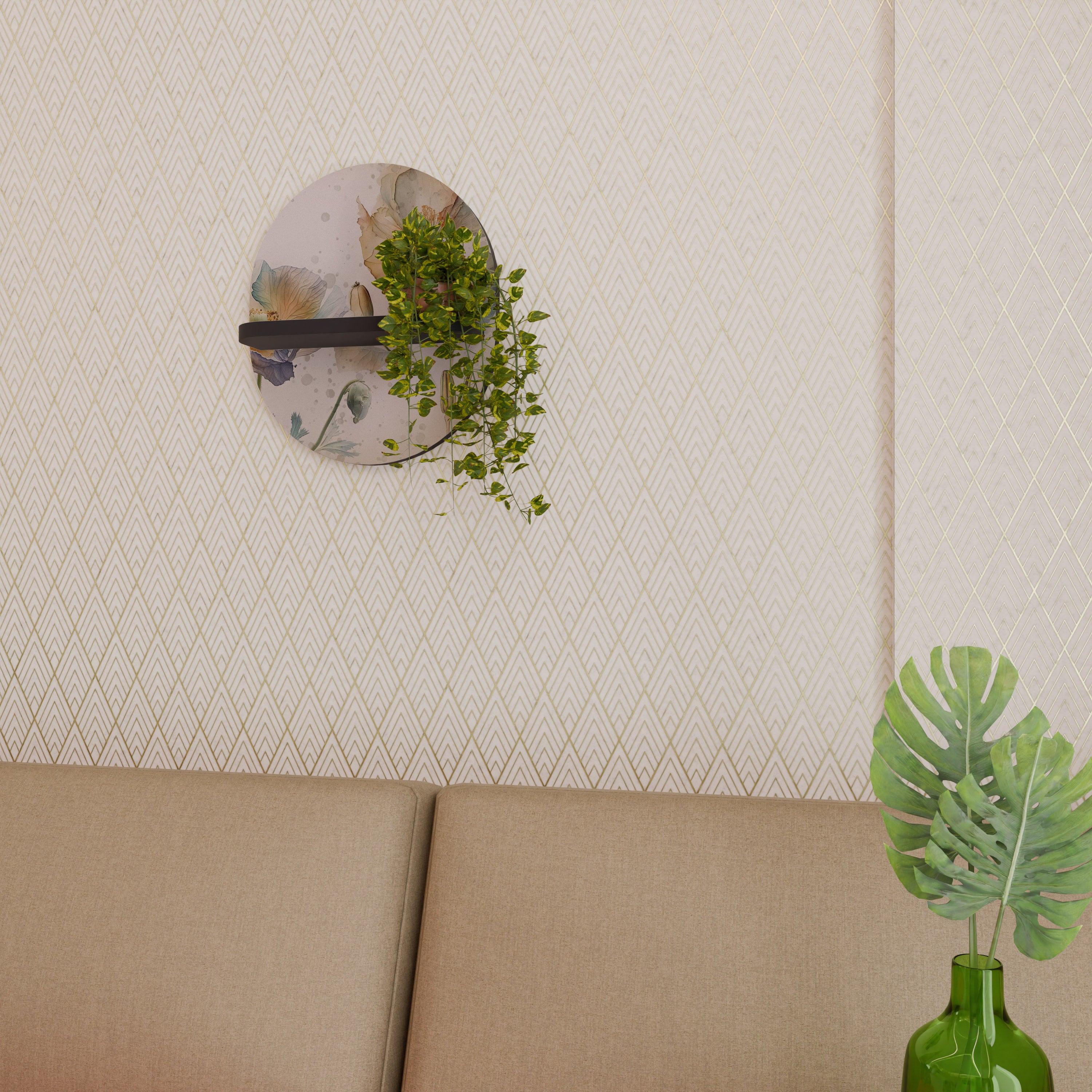 SOFTEN POPPY Półka owalna Czarna