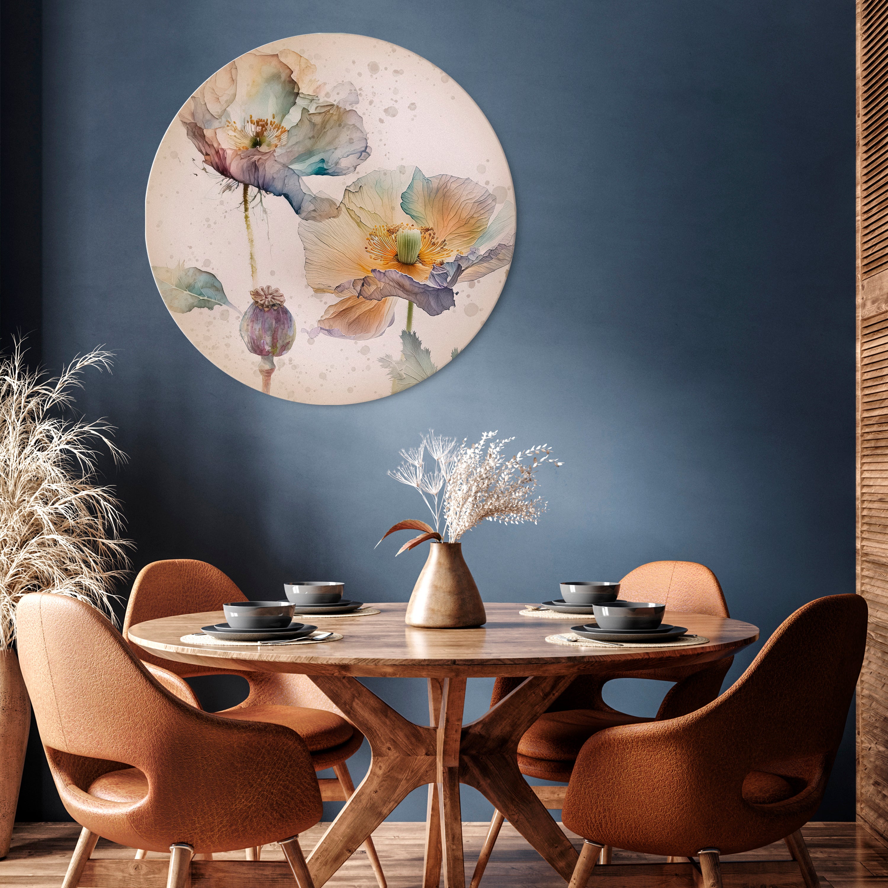 SOFTEN POPPY Obraz okrągły