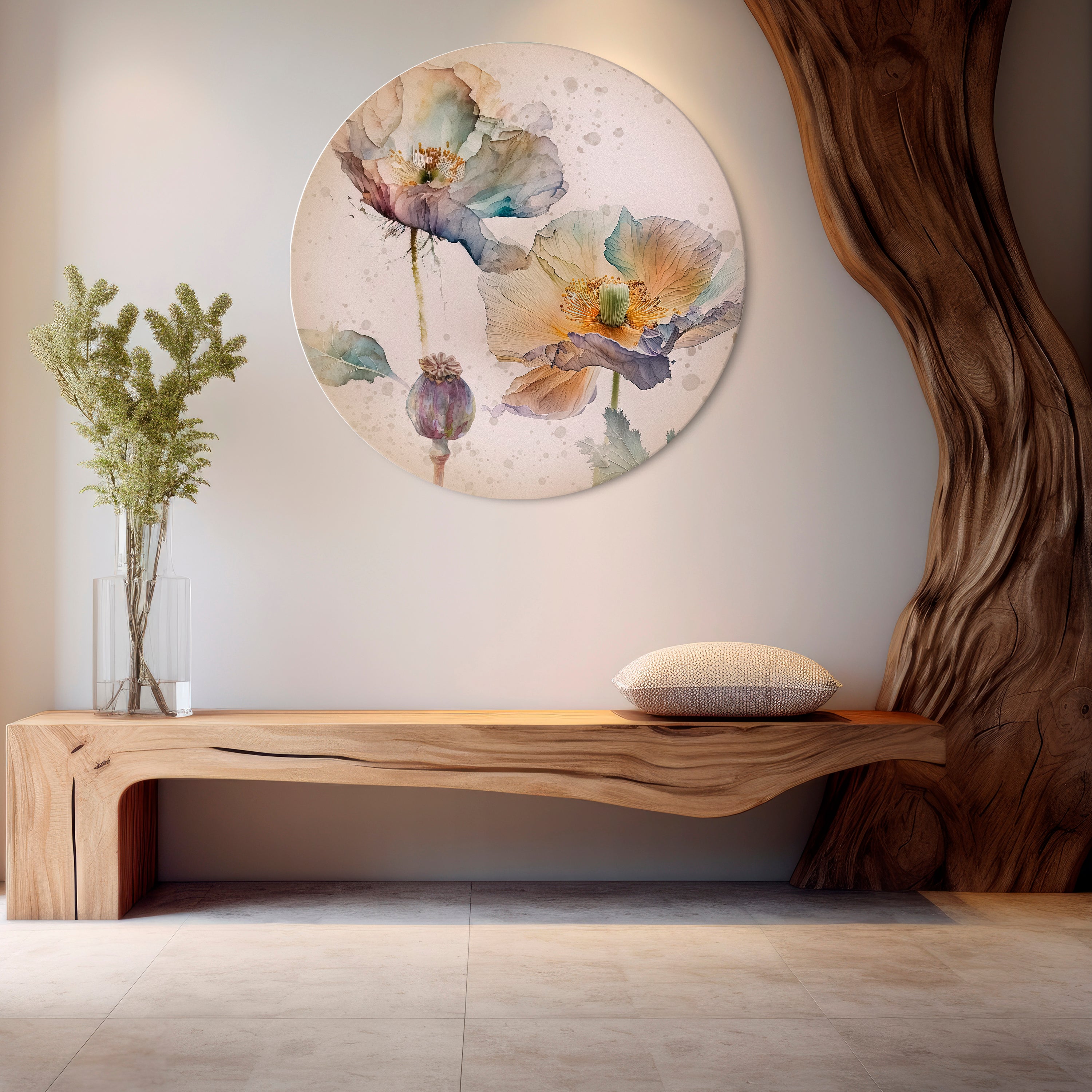 SOFTEN POPPY Obraz okrągły
