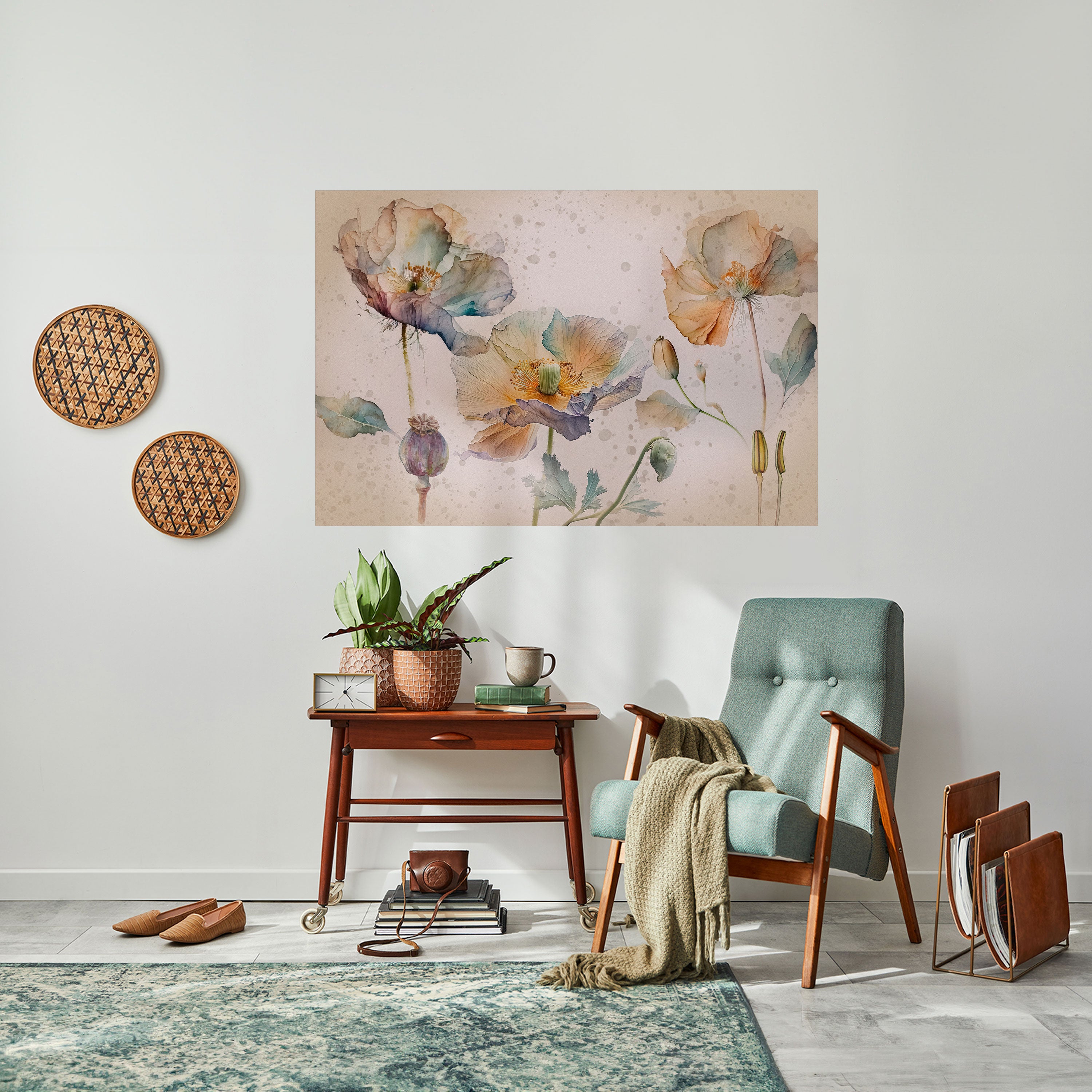 SOFTEN POPPY Naklejka/Plakat poziomy