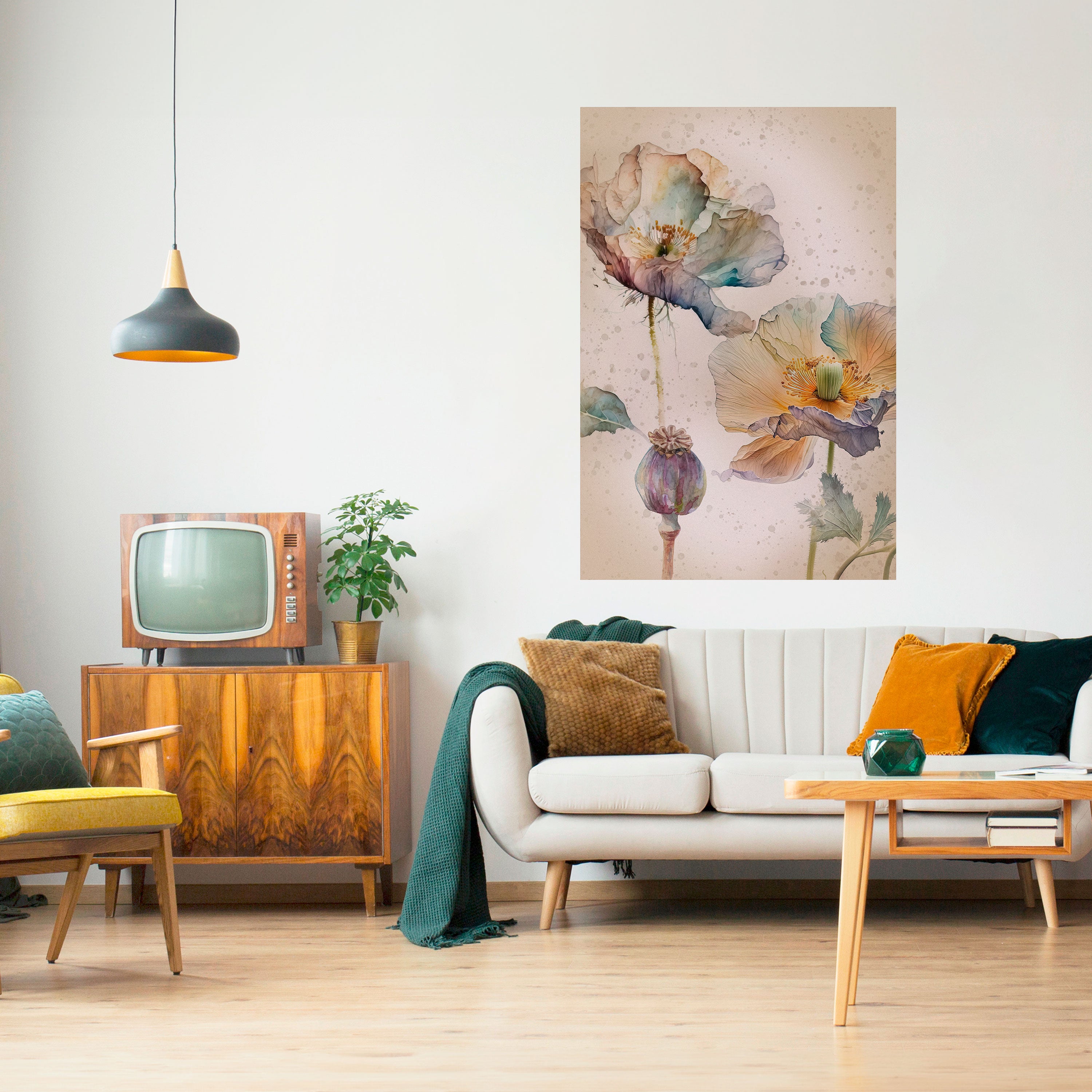 SOFTEN POPPY Naklejka/Plakat pionowy