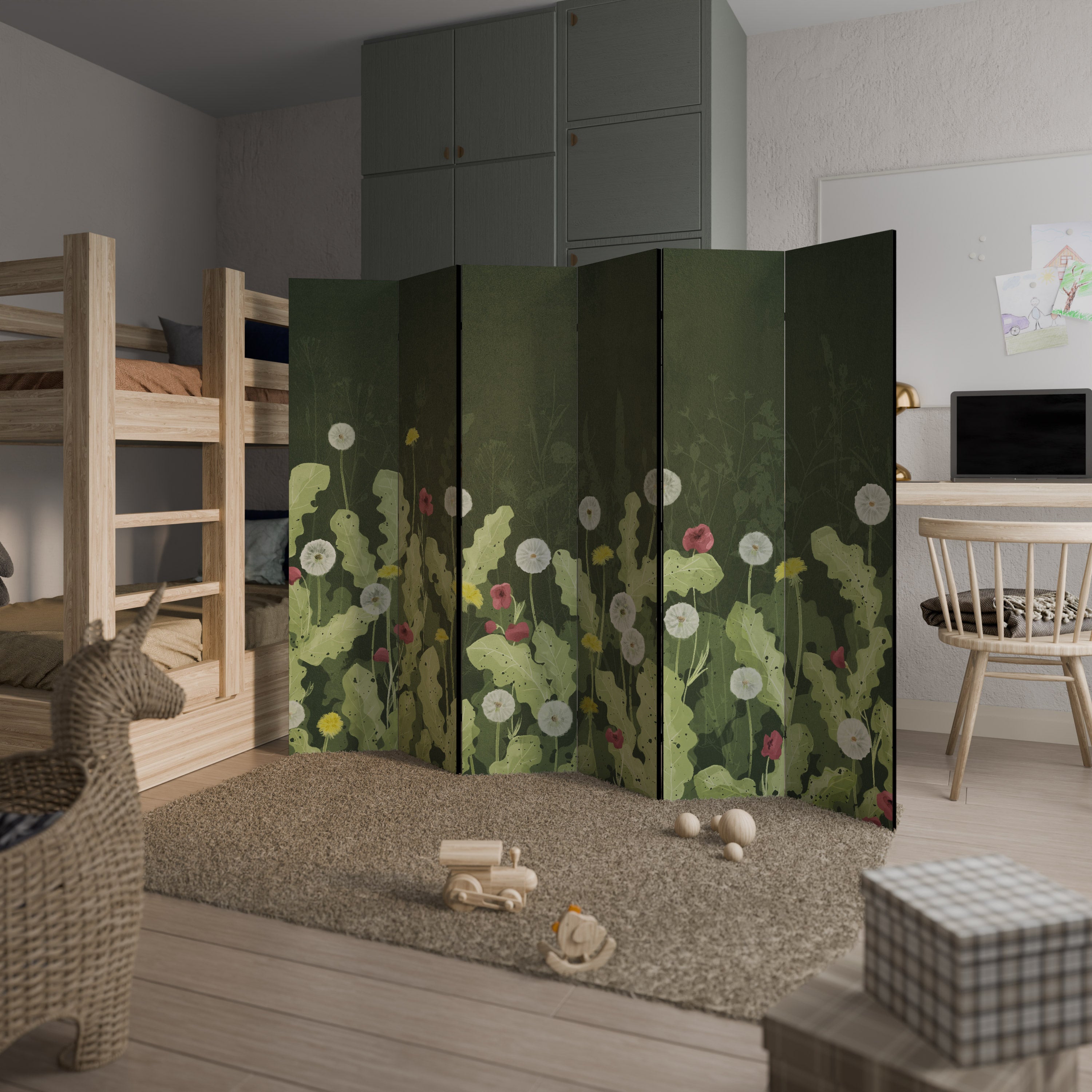 DANDELION AMUSE Dekoracyjny parawan 6-skrzydłowy