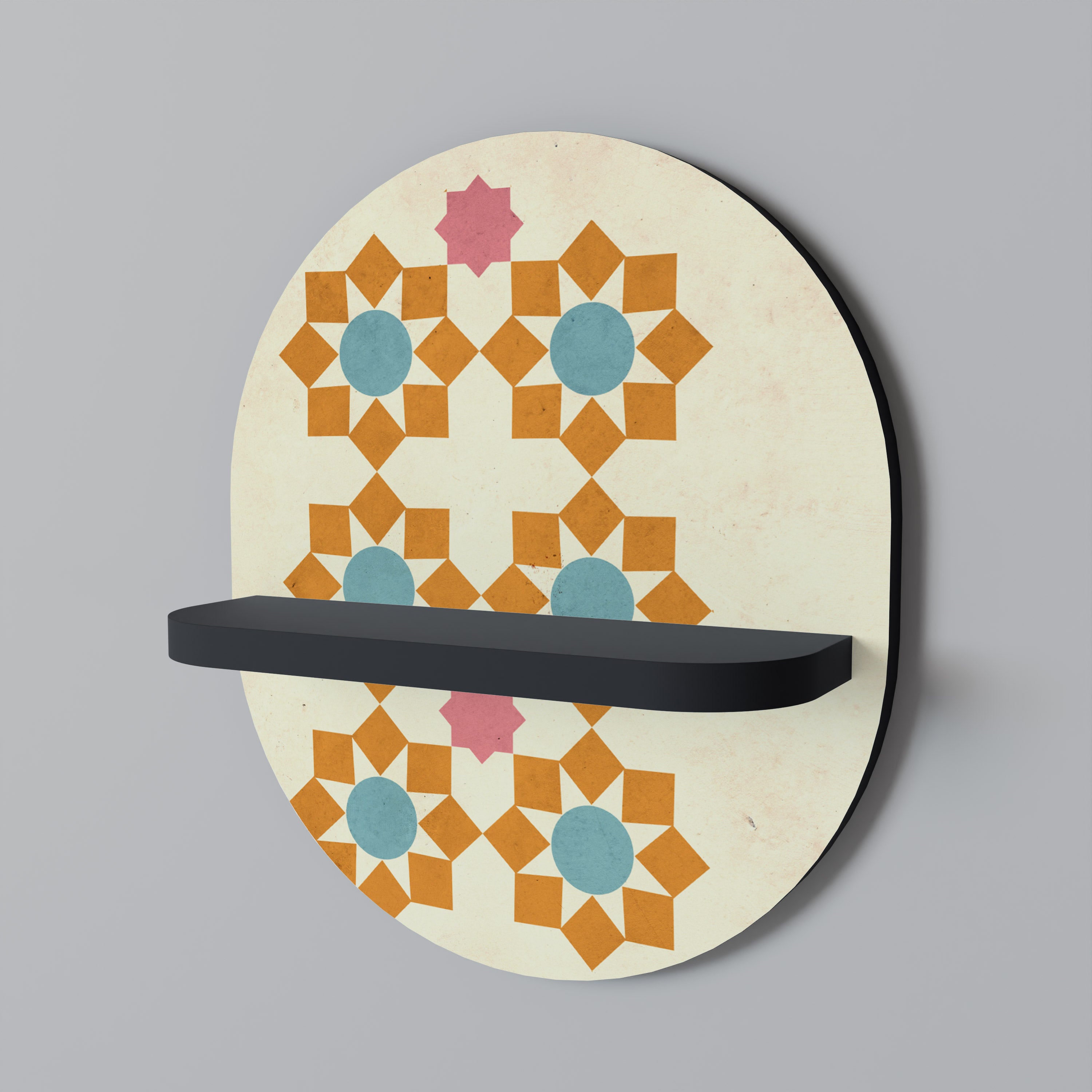 FLORAL DECOR Półka owalna Czarna