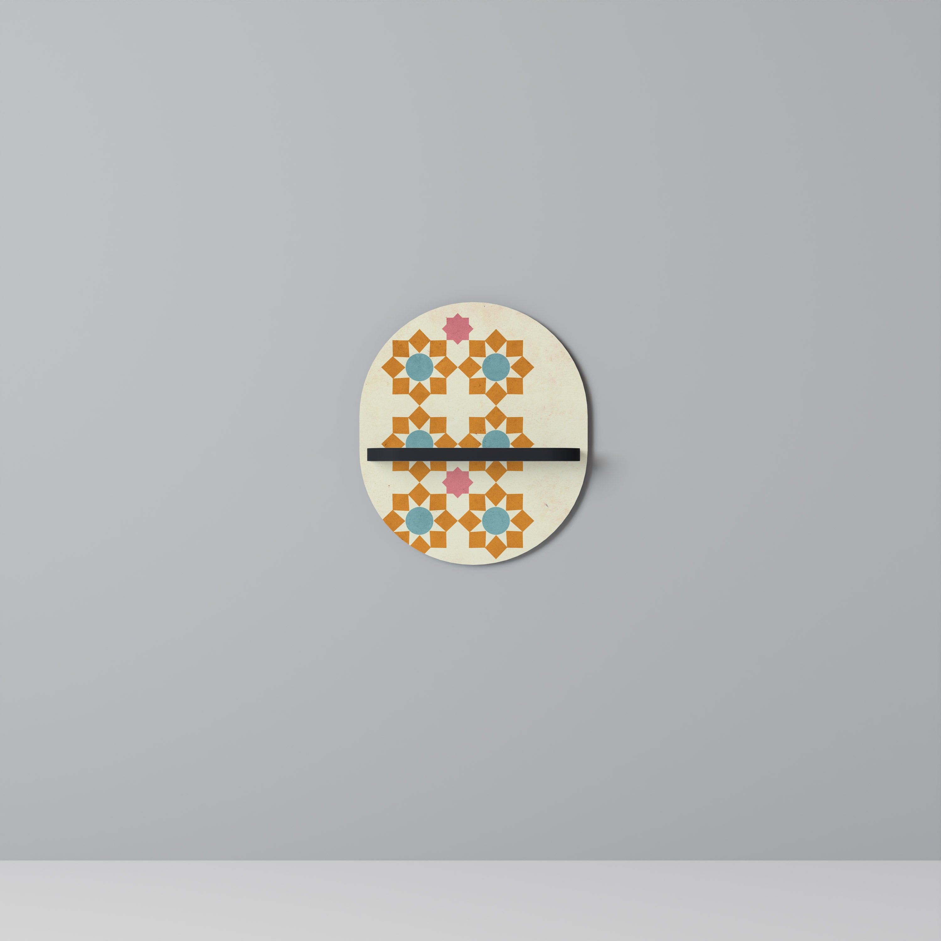 FLORAL DECOR Półka owalna Czarna