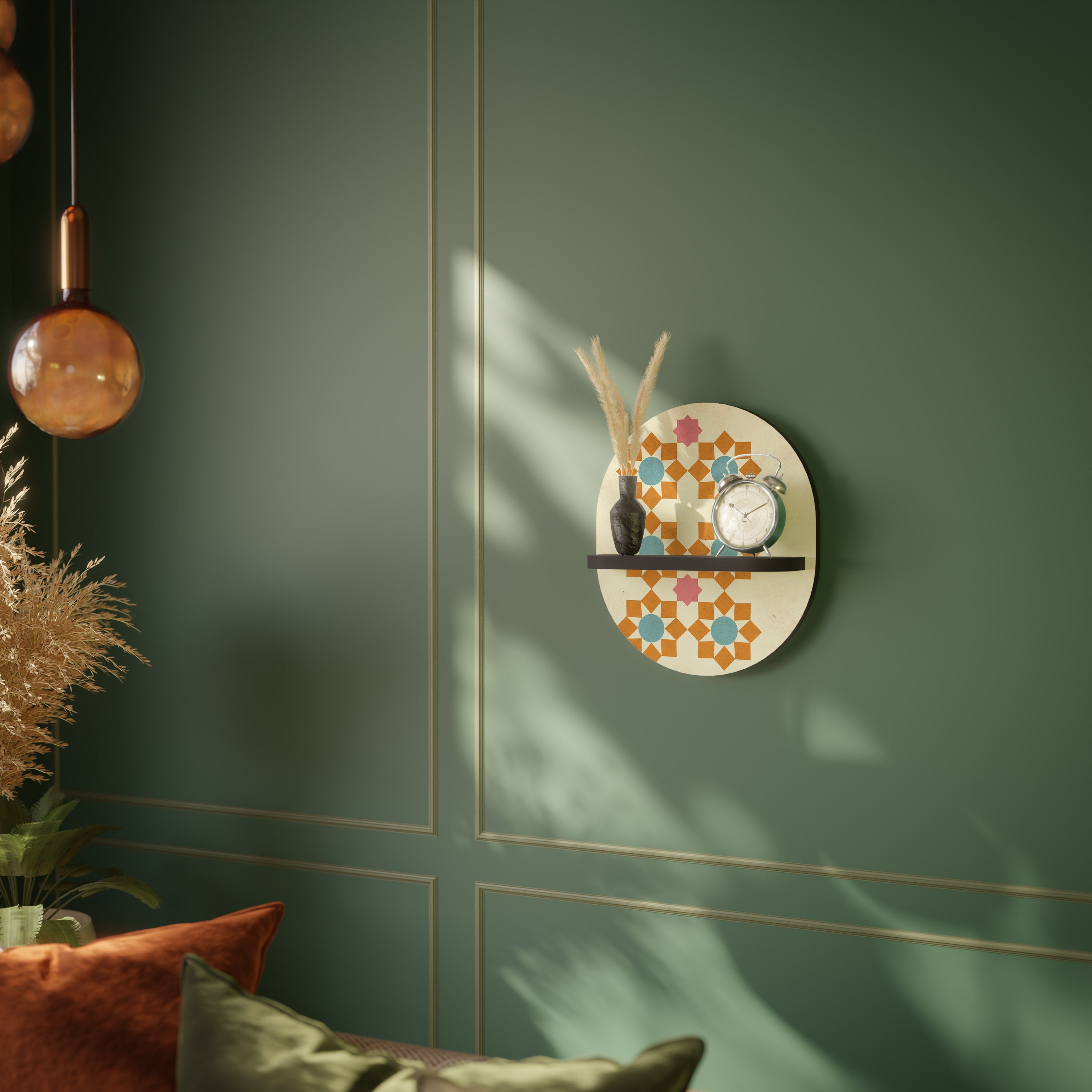 FLORAL DECOR Półka owalna Czarna