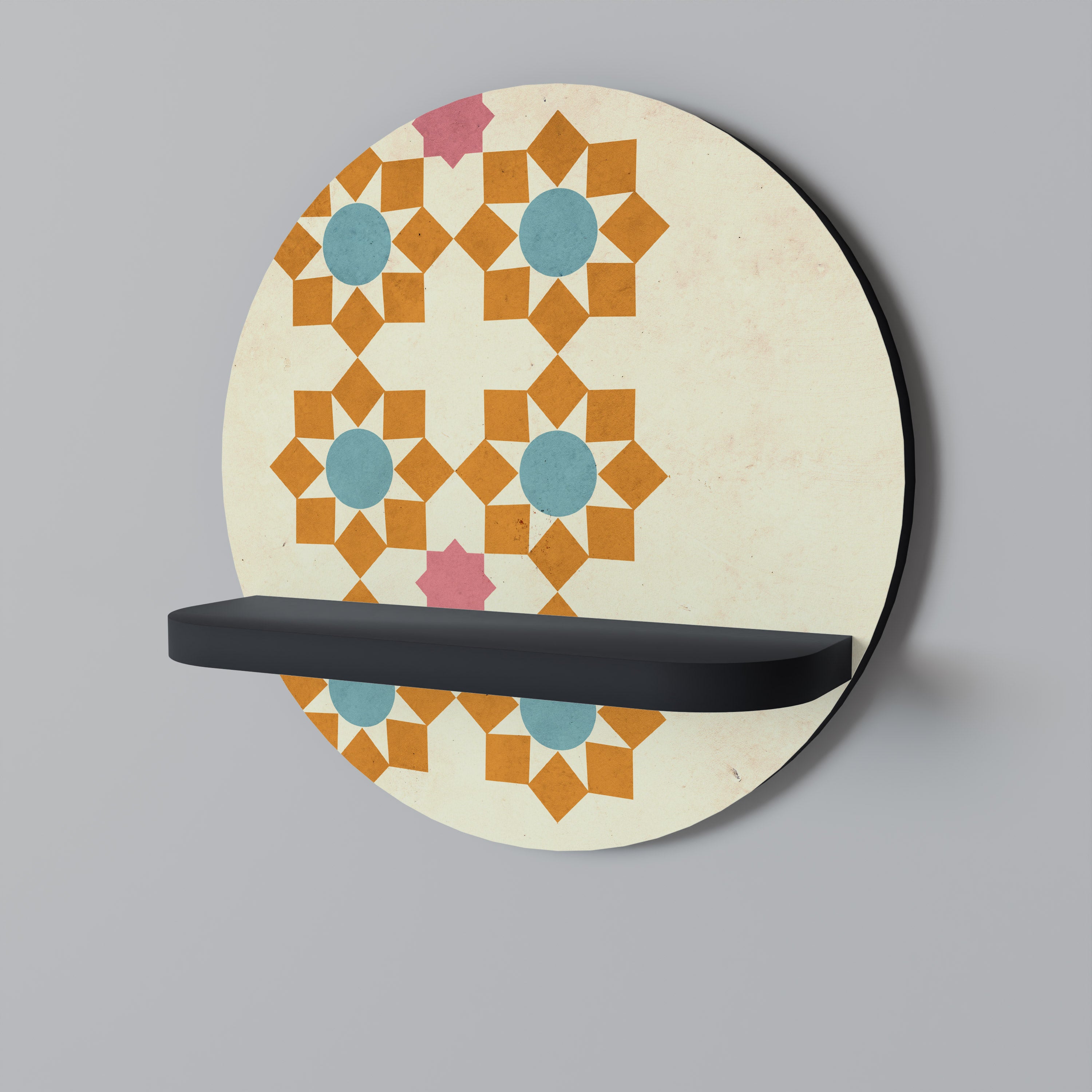 FLORAL DECOR Półka okrągła Czarna