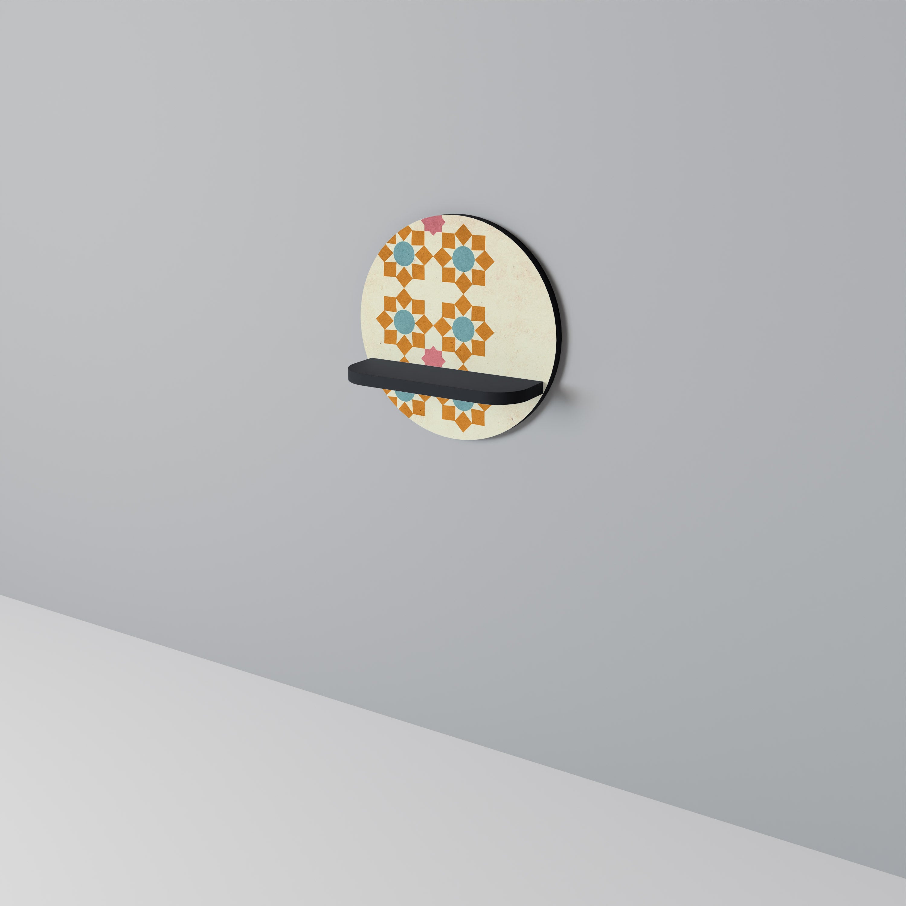 FLORAL DECOR Półka okrągła Czarna