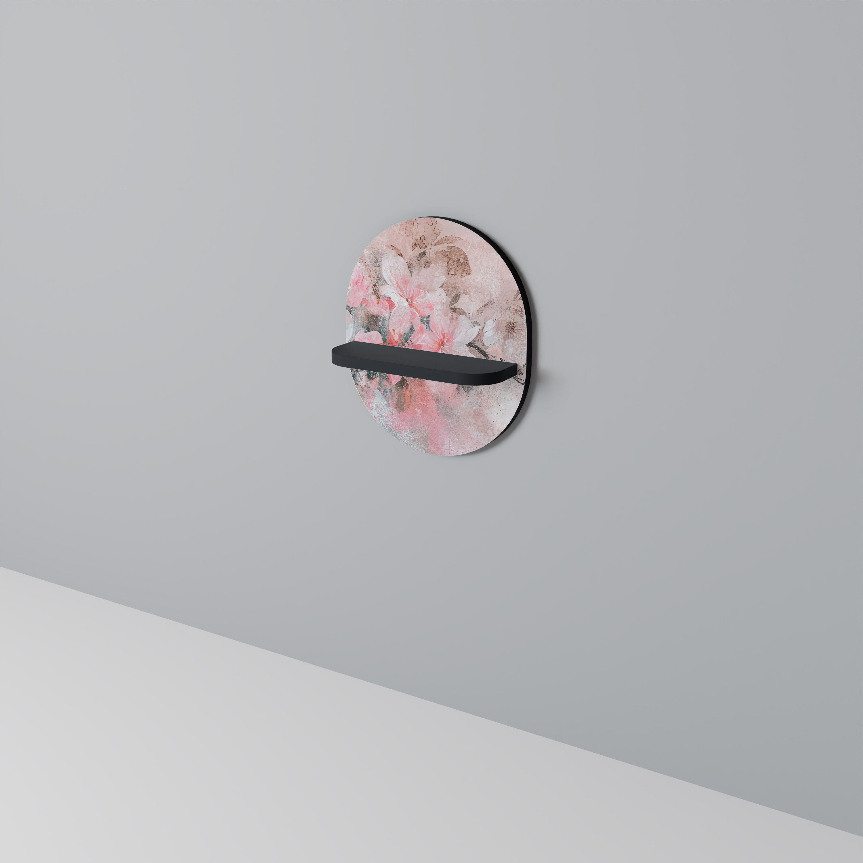 CHERRY BLOSSOM Półka owalna Czarna