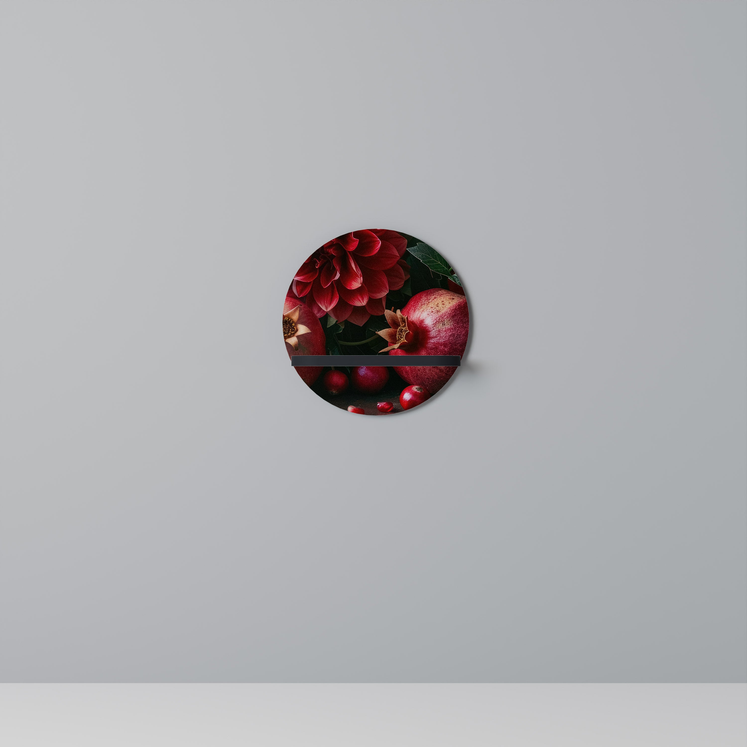 DAHLIAS AND POMEGRANATES Półka okrągła Czarna