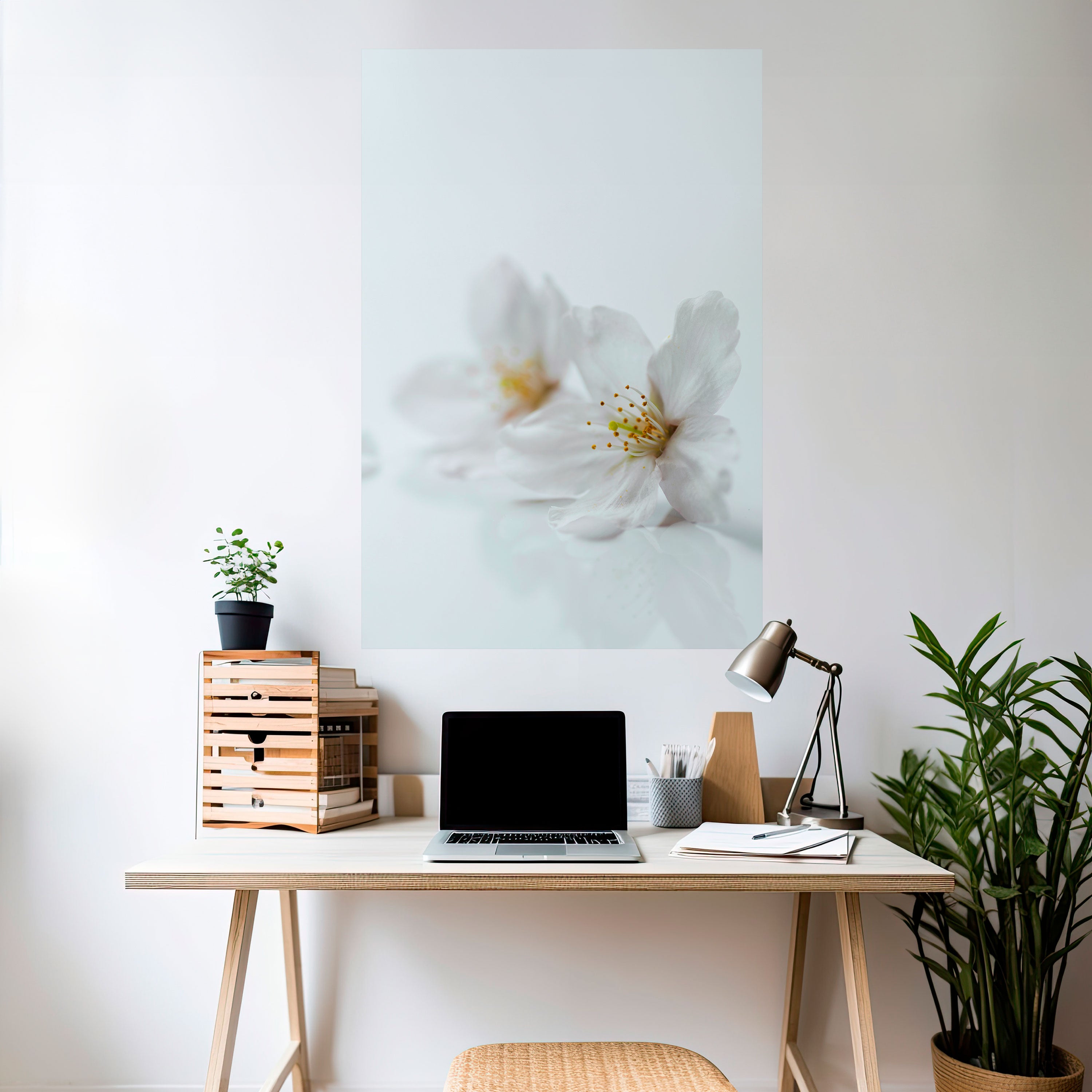FLEETING WHITE PETALS Naklejka/Plakat pionowy