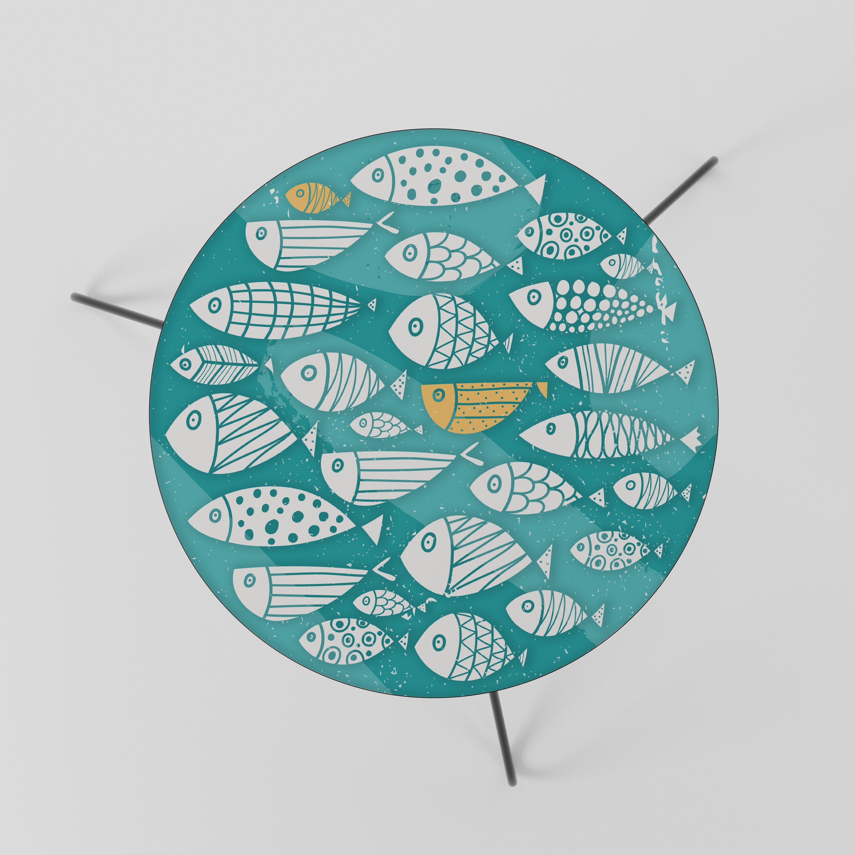 FISHY FOLK ART Stolik kawowy mały