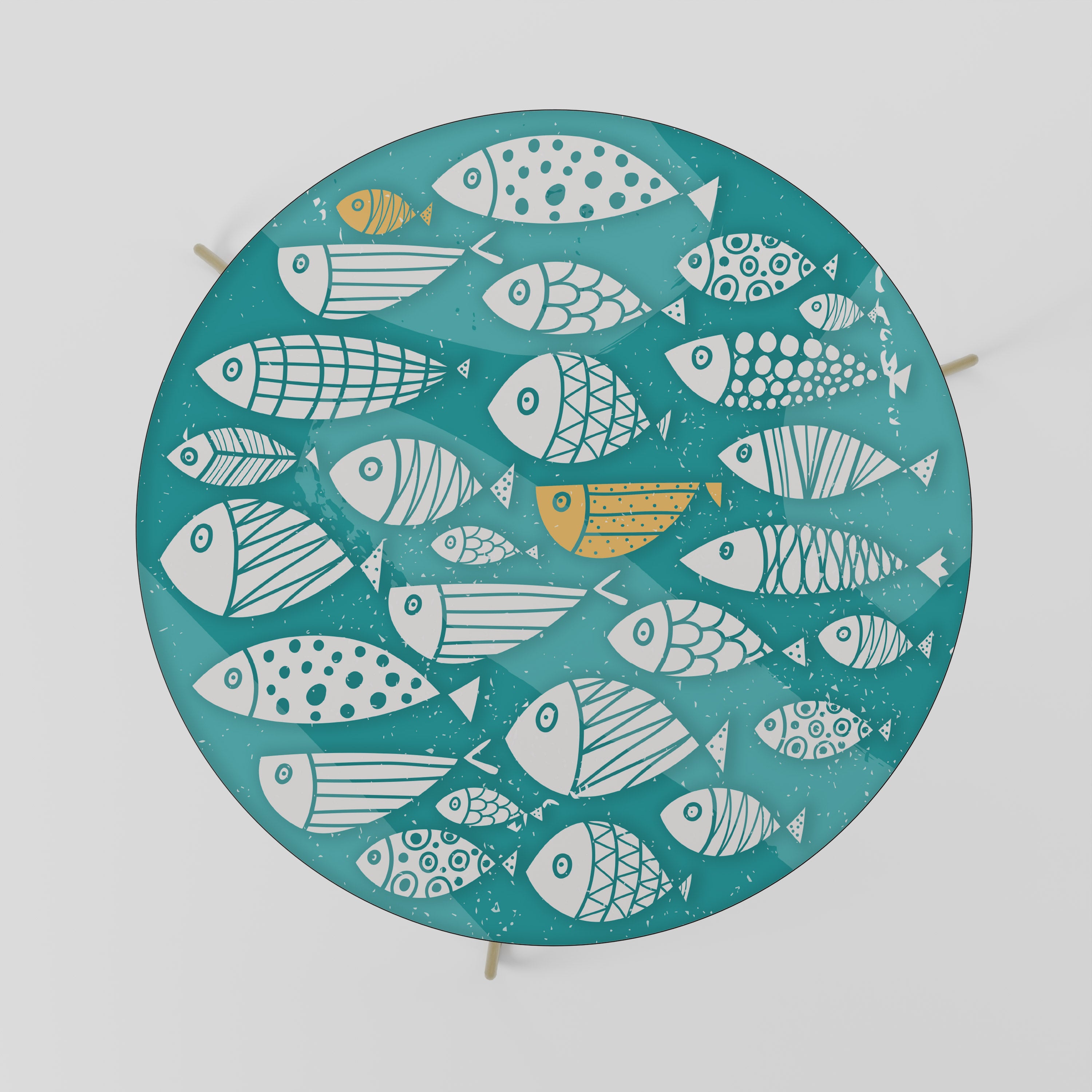 FISHY FOLK ART Stolik kawowy duży