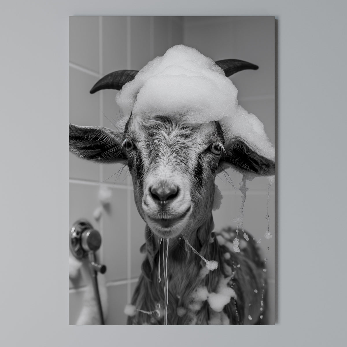 SOAPY GOAT GIGGLES Pionowy obraz na płótnie