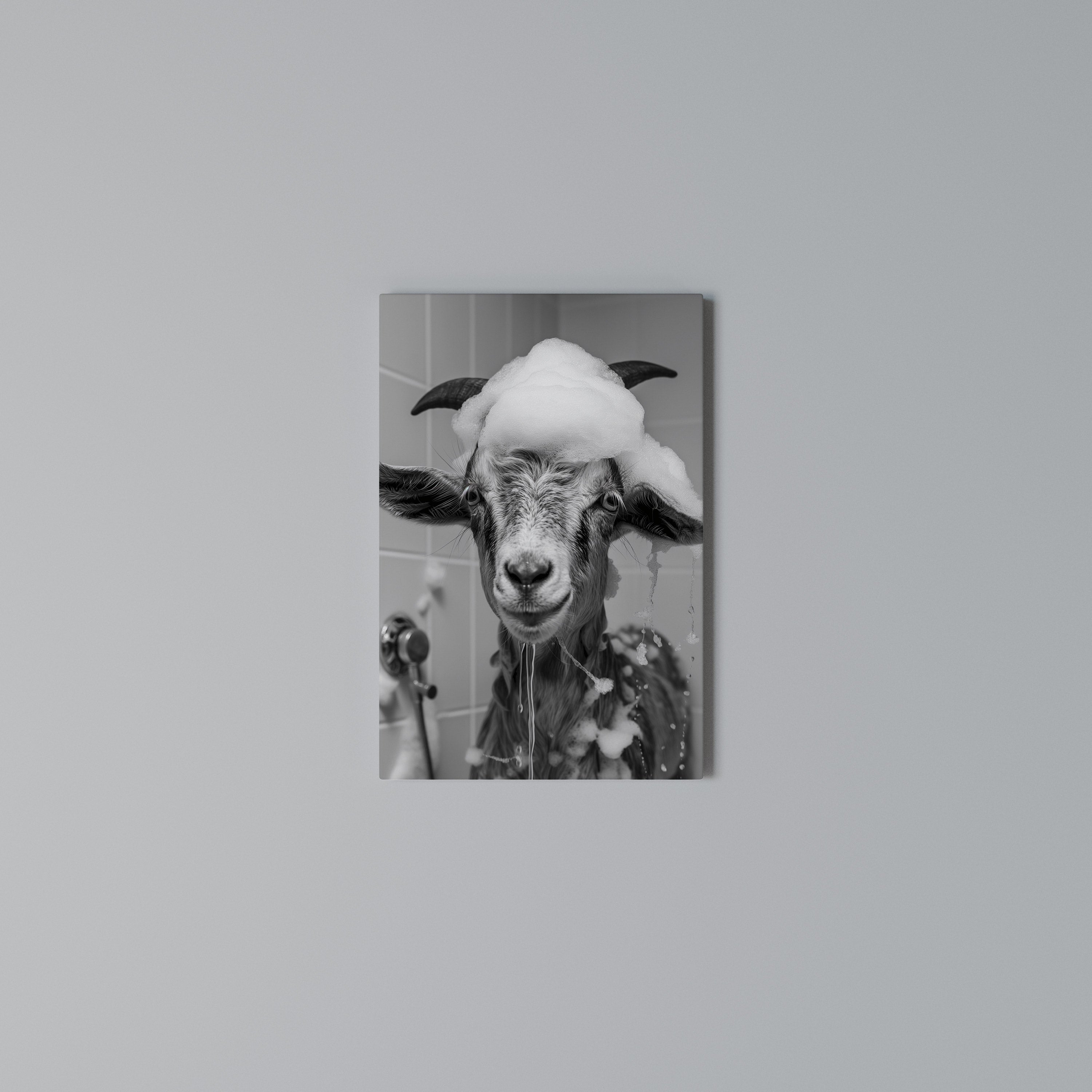 SOAPY GOAT GIGGLES Pionowy obraz na płótnie