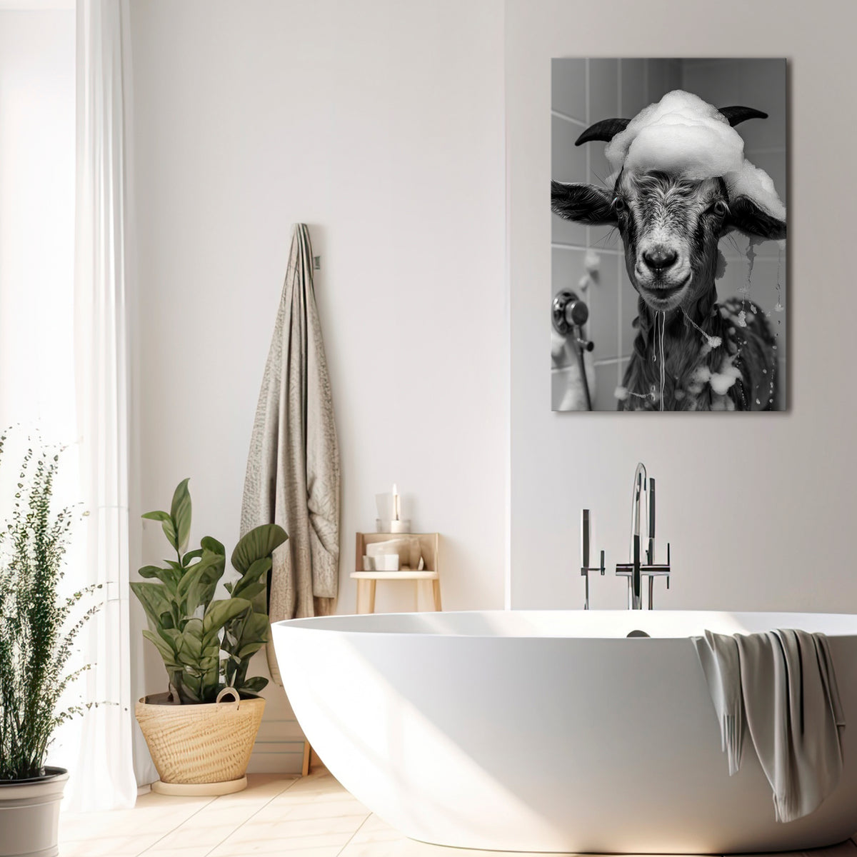 SOAPY GOAT GIGGLES Pionowy obraz na płótnie