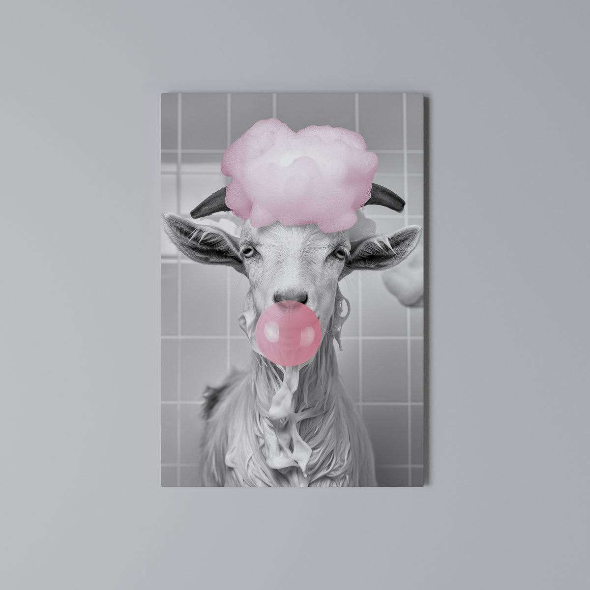 BUBBLEGUM BOVINE BLISS Pionowy obraz na płótnie