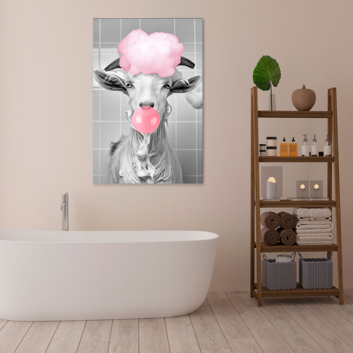 BUBBLEGUM BOVINE BLISS Pionowy obraz na płótnie