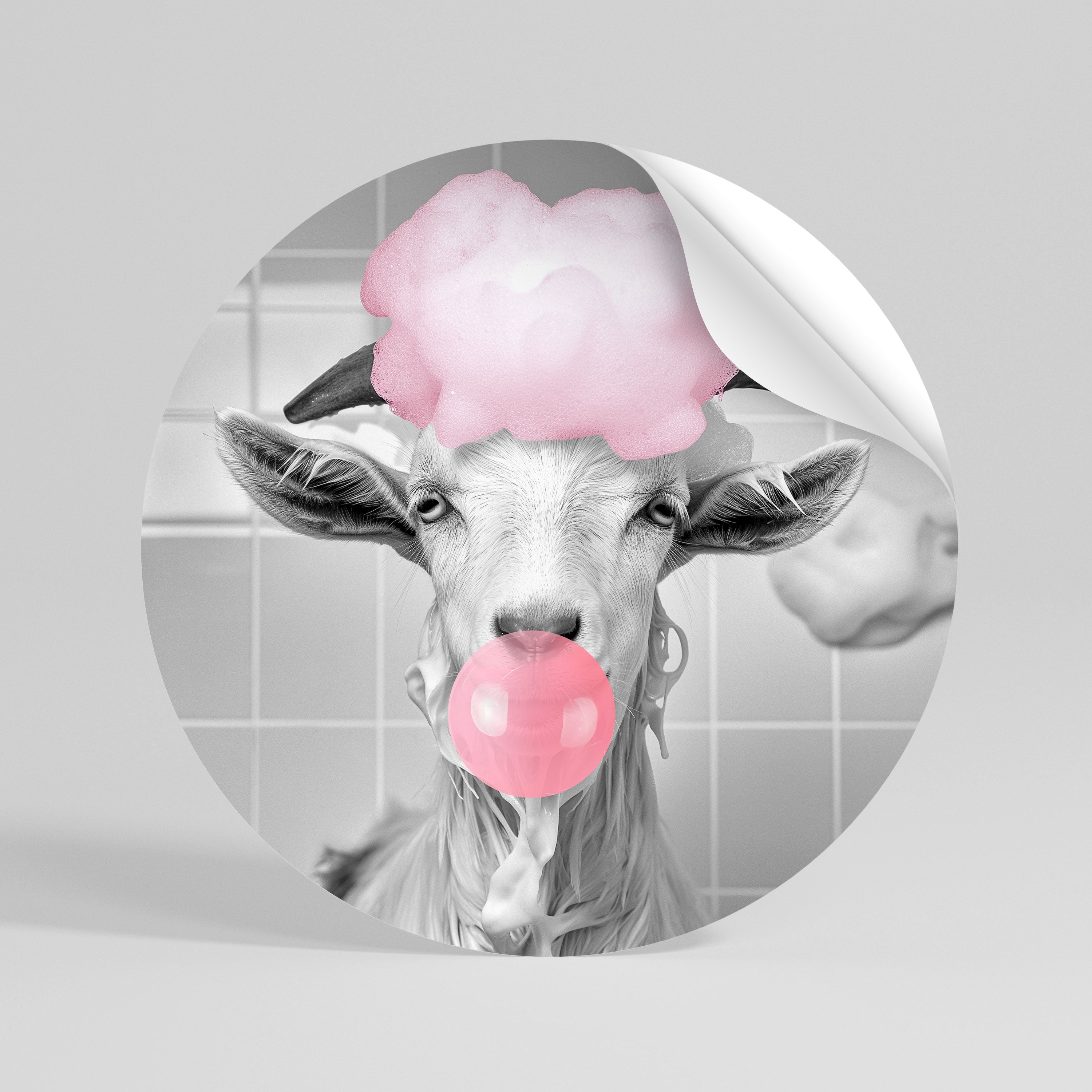 BUBBLEGUM BOVINE BLISS Naklejka - okrągła