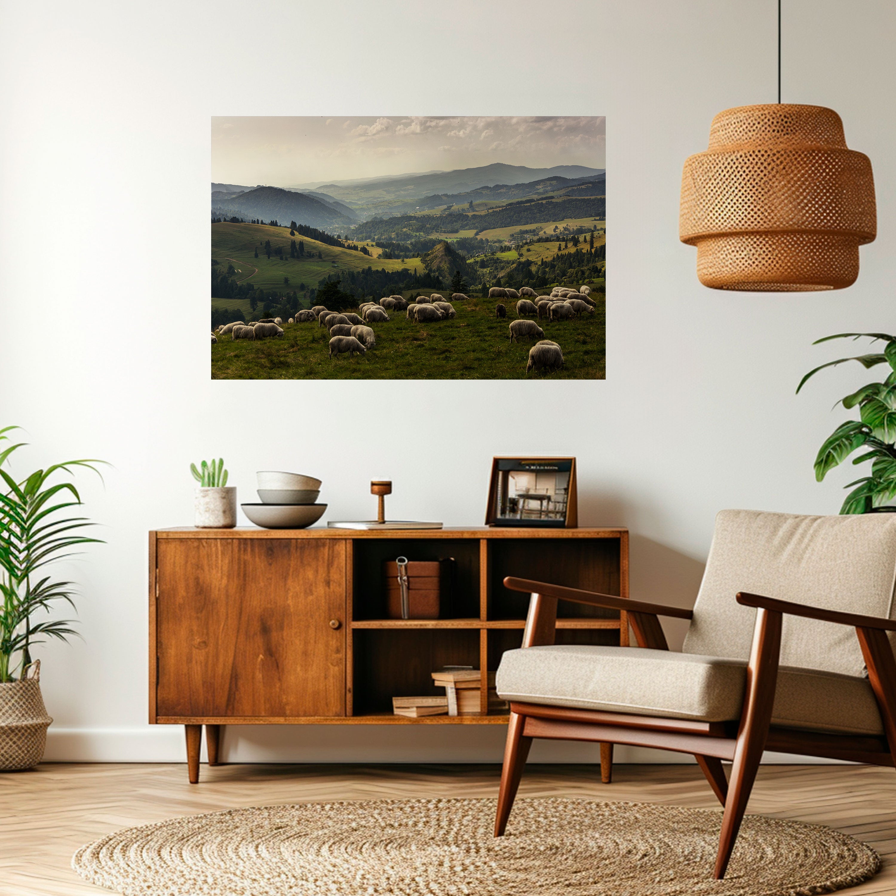 SHEEP IN SERENITY Naklejka/Plakat poziomy