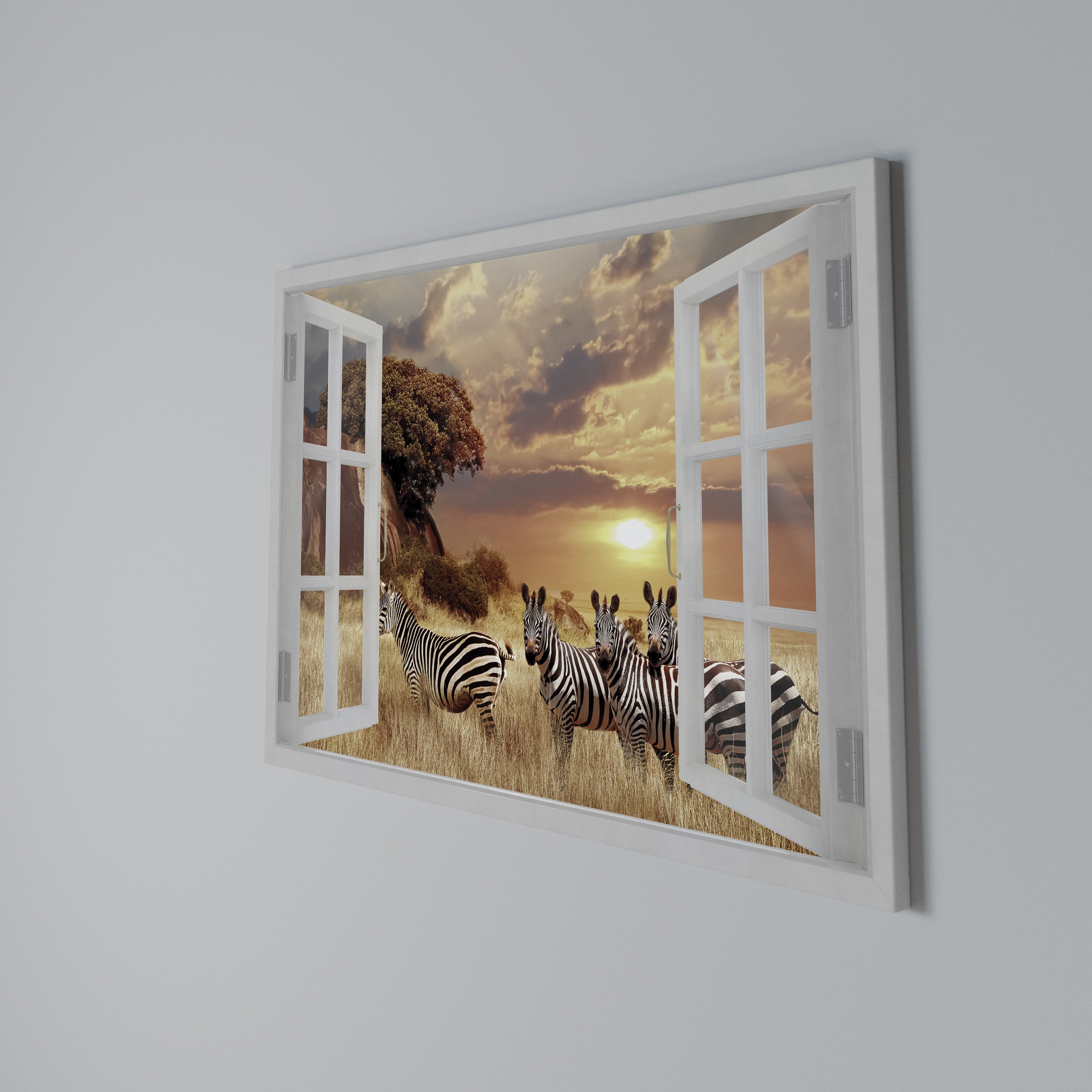 ZEBRA SUNSET VISTA Poziomy obraz na płótnie
