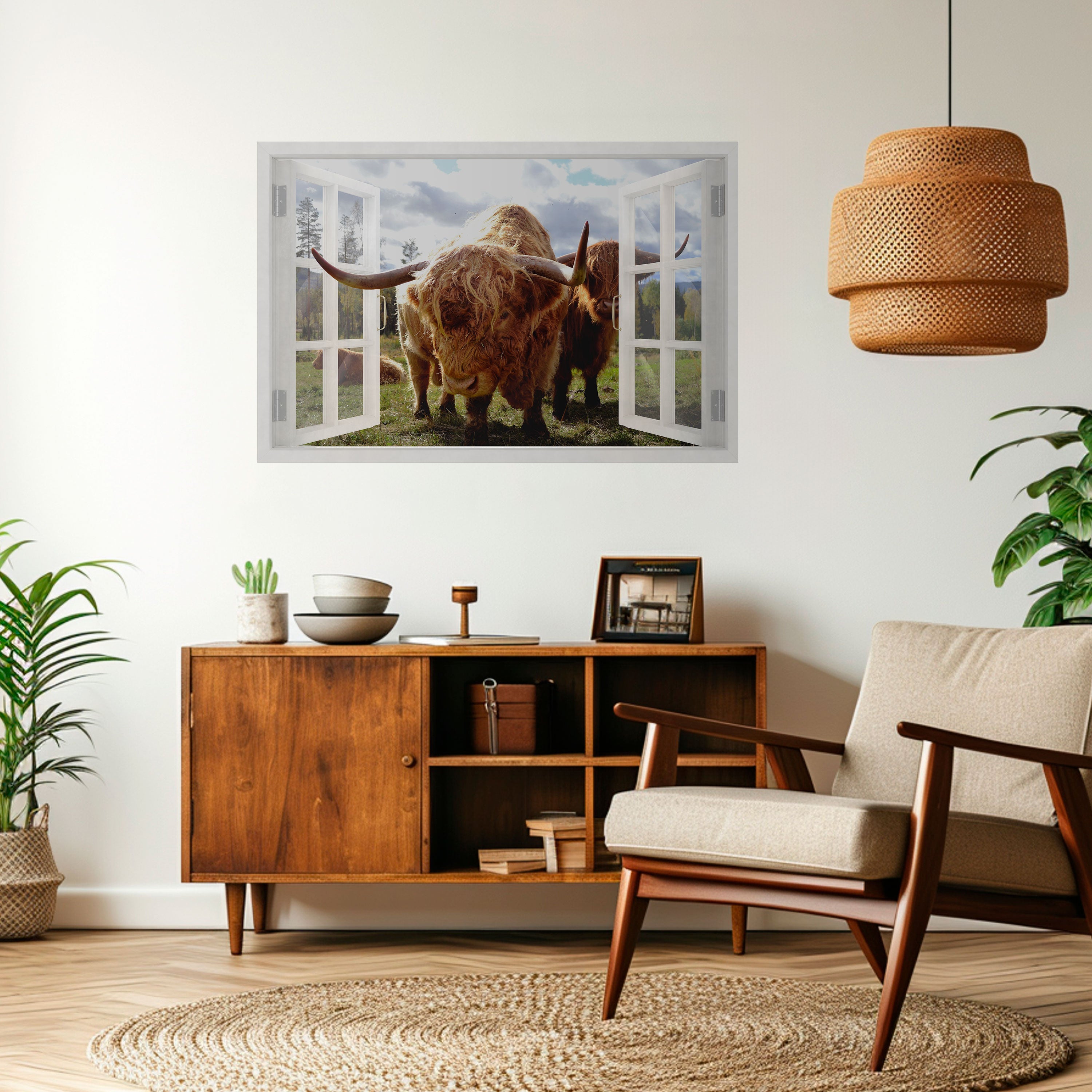 BOVINE WINDOW VISTA Naklejka/Plakat poziomy