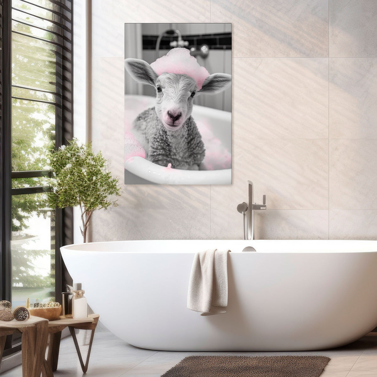 PINK CLOUD BATH TIME Pionowy obraz na płótnie
