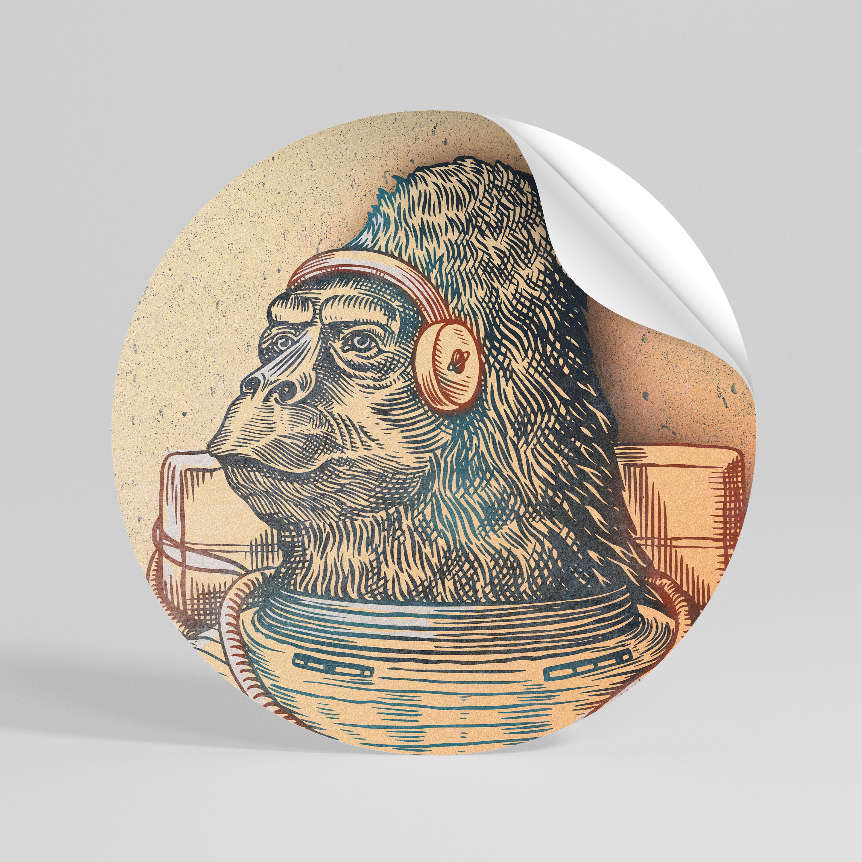 GORILLA GROOVE Naklejka - okrągła