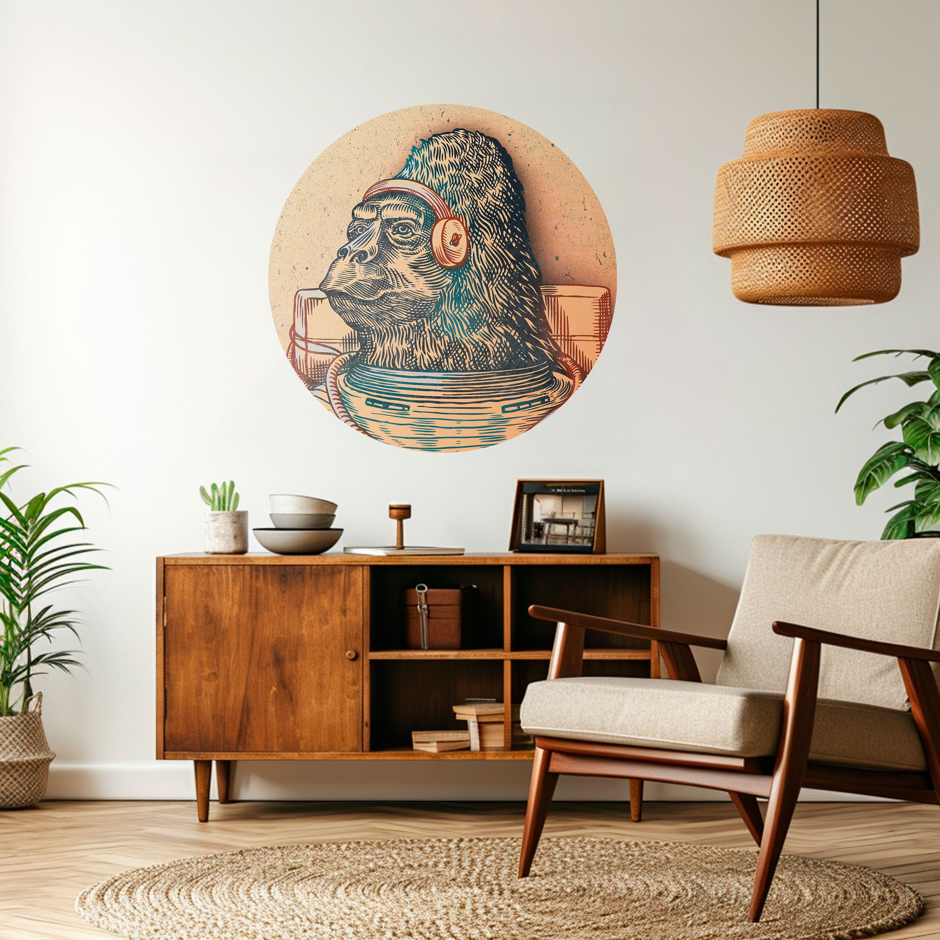 GORILLA GROOVE Naklejka okrągła